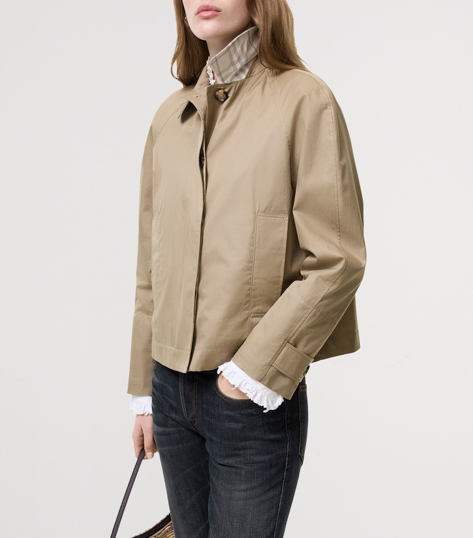 Burberry Womens Tropical Gabardine Jacket Saltmarsh Beige Image 3