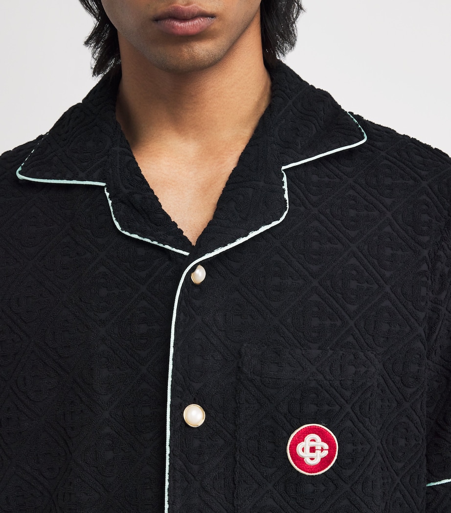 Towelling Monogram Shirt BLACK Image 6