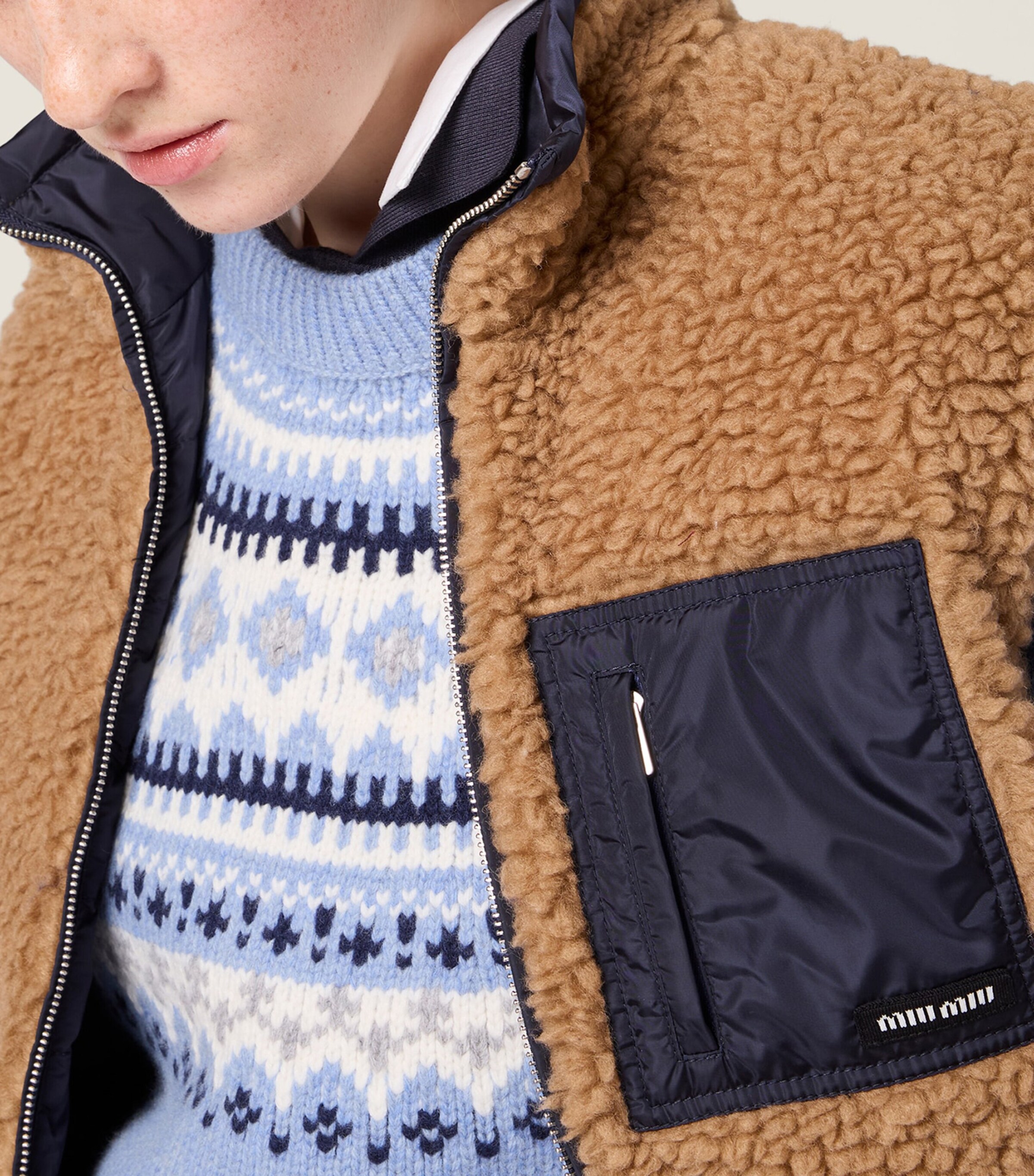 Miu Miu Womens Down-Filled Teddy Gilet Image 4