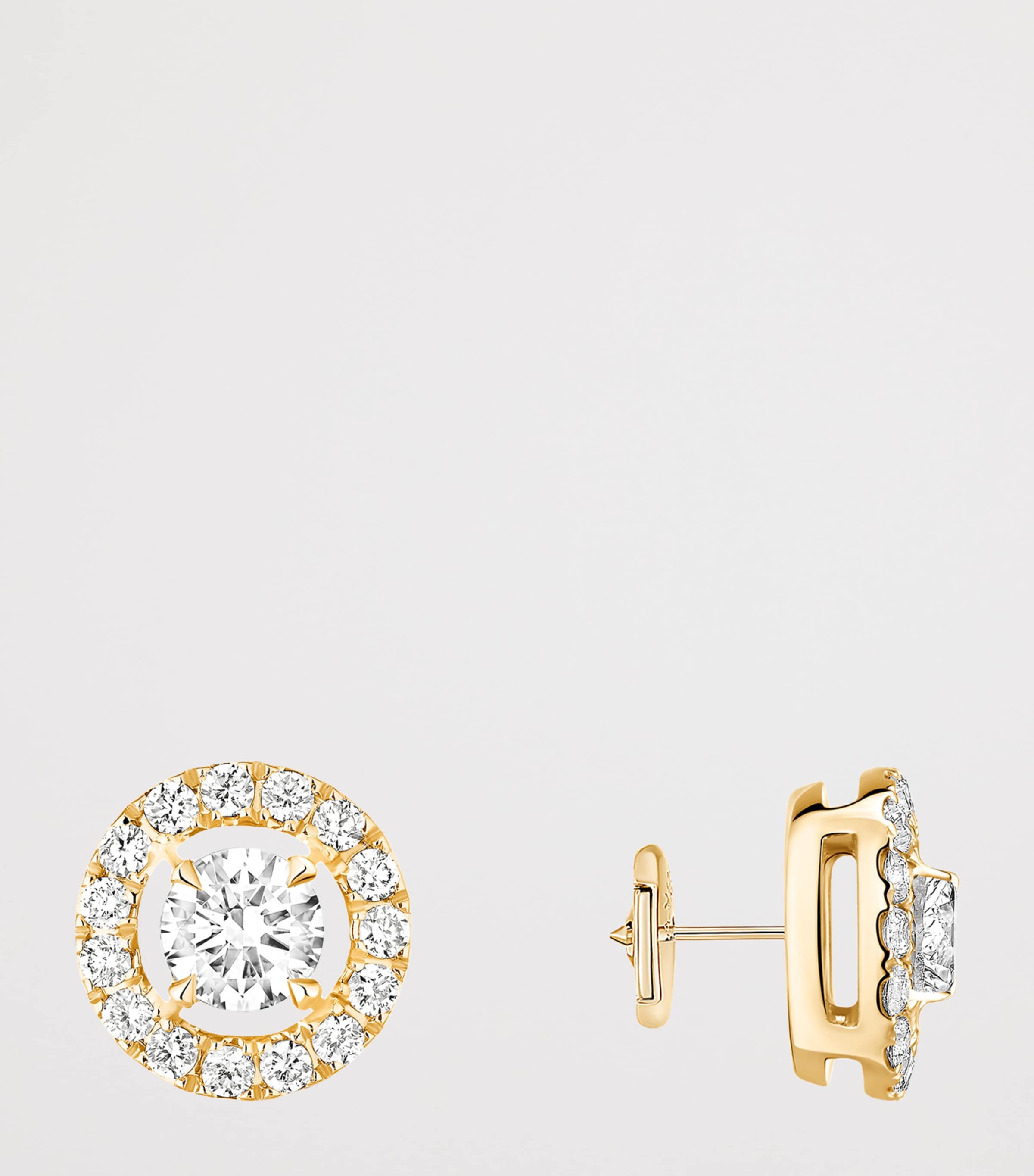 Messika Joy Yellow Gold and Diamond Small Stud Earrings White Gold Image 3