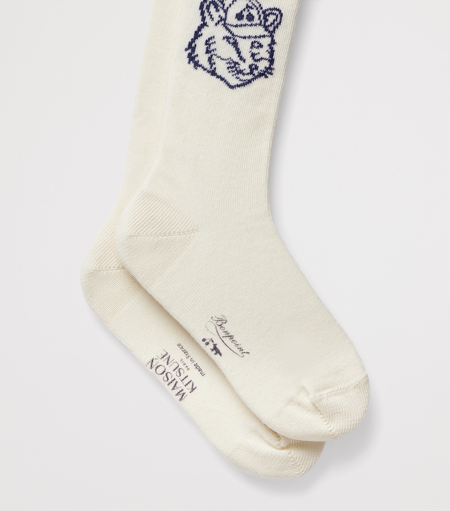 Bonpoint Cotton-Blend Socks Blanc Lait Image 2