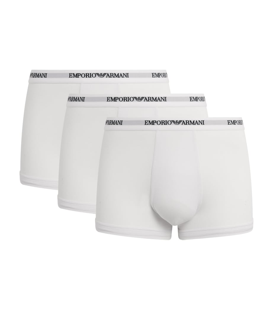 Stretch-Cotton Logo Trunks (Pack Of 3) M0066 WHITE Image 1