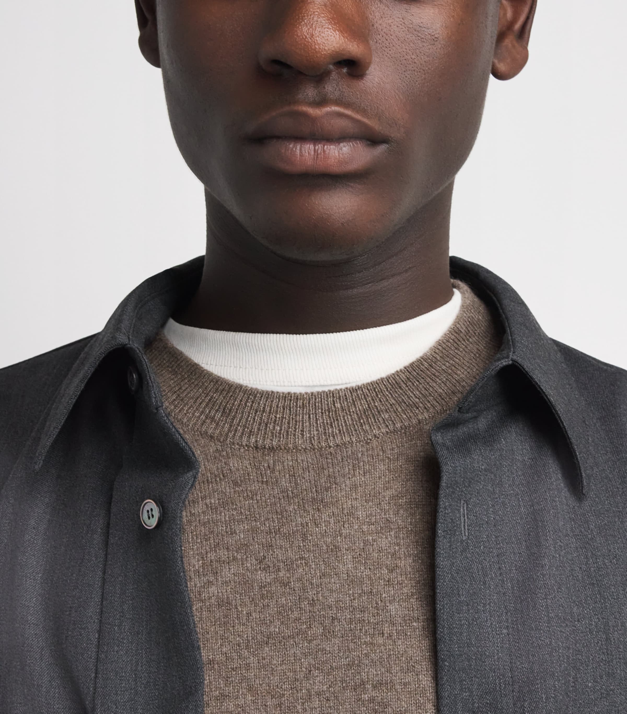 Le 17 Septembre Mens Cashmere Sweater Brown Image 3