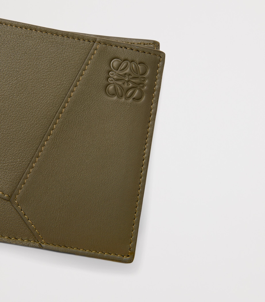 Leather Puzzle Edge Bifold Wallet DARK KHAKI Image 5