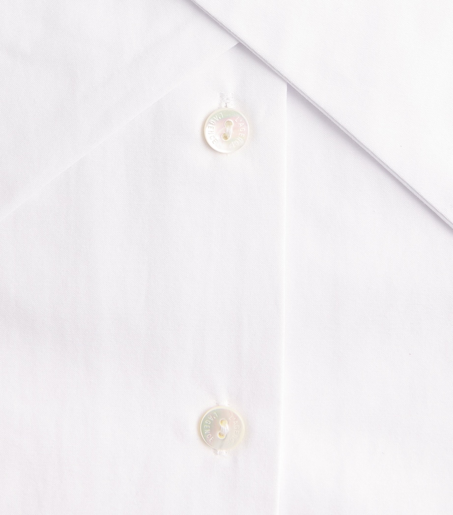 L'Agence Womens Cotton-Blend Tie-Neck Deon Blouse Whit White Image 6
