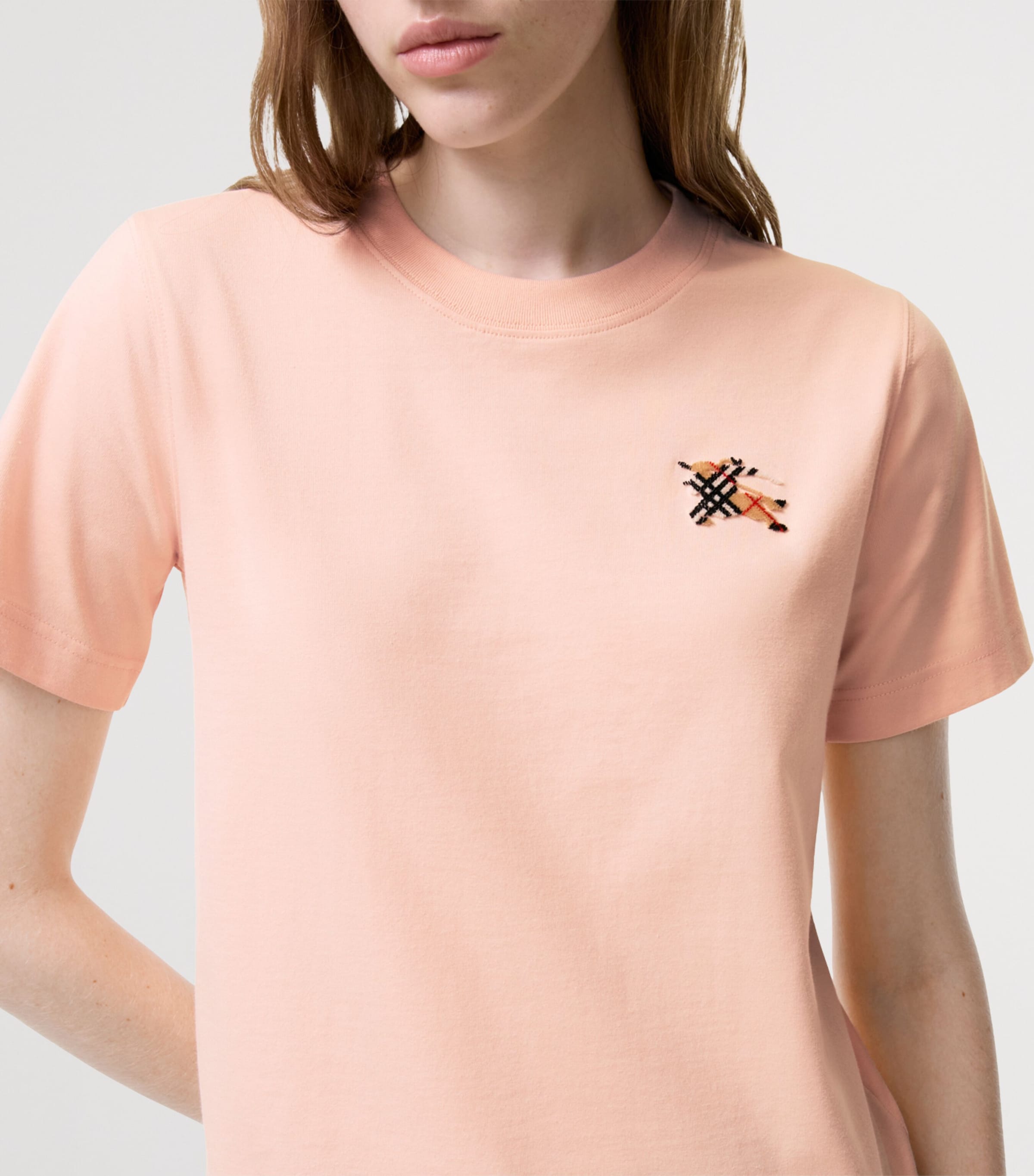 Burberry Womens Cotton EKD T-Shirt Compact Pink Image 3