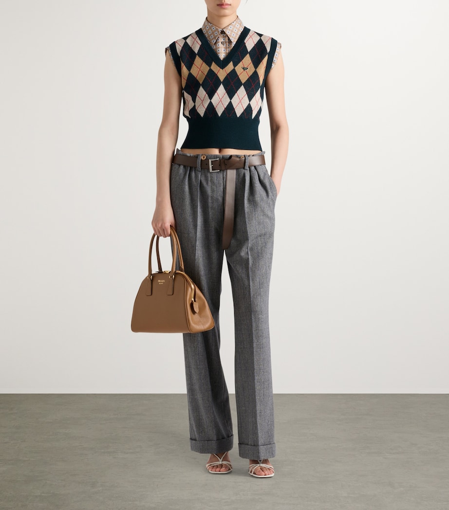 Prada Medium Saffiano Leather Top-Handle Bag Image 3