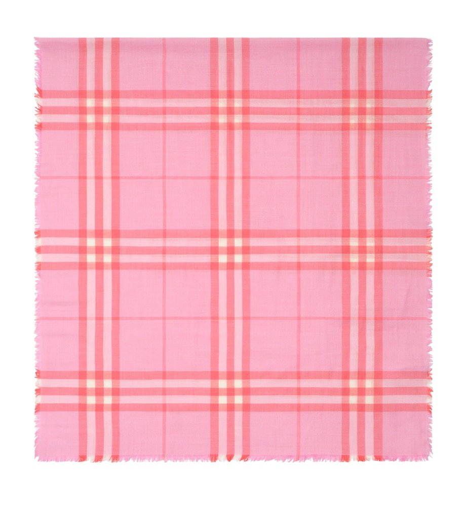 Burberry Wool-Silk Reversible Check Scarf Cami/glaze Pink Image 1