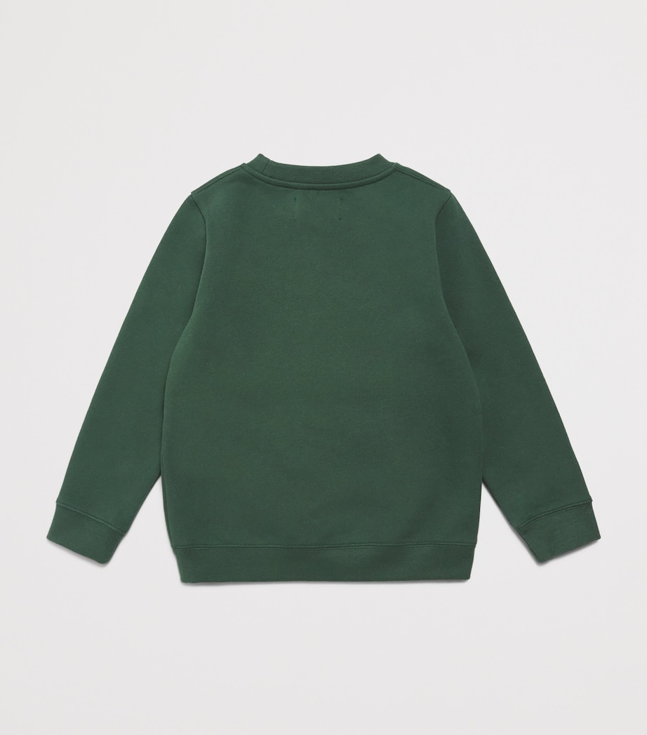 Harrods Cotton Logo Embroidered Sweatshirt (2-8 Years) Green Image 2