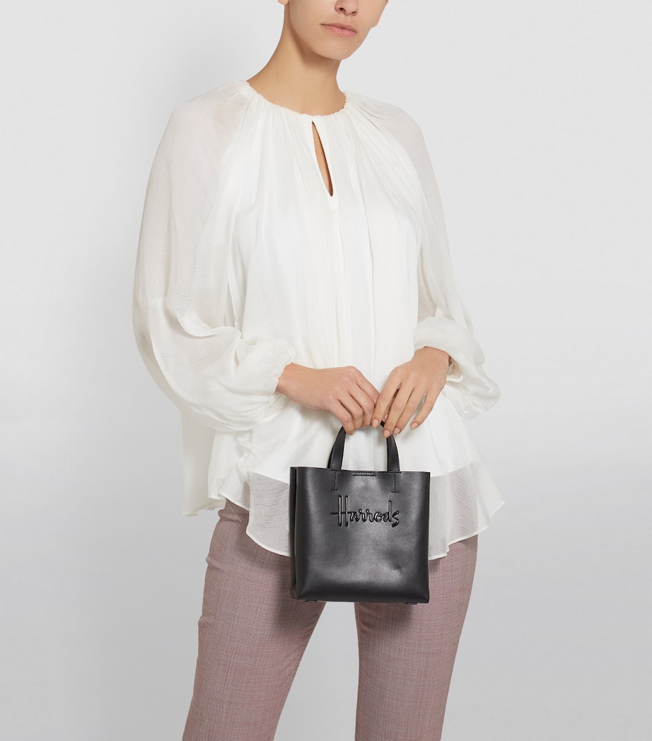 Mini Leather Kensington Tote Bag BLUE Image 2