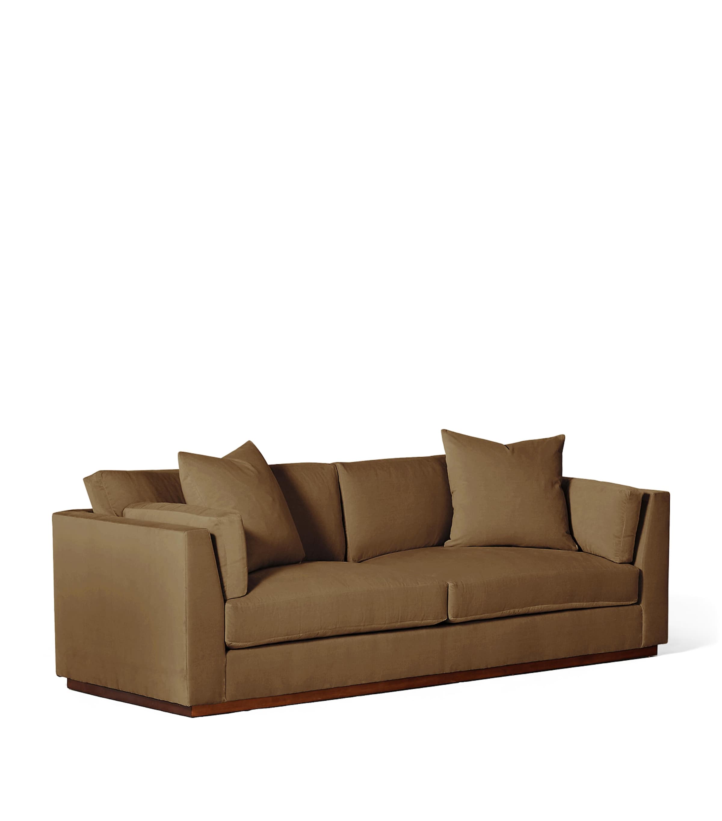 Maple and Velvet Desert 2-Seater Sofa MEDIUM MAHOGANY Image 2