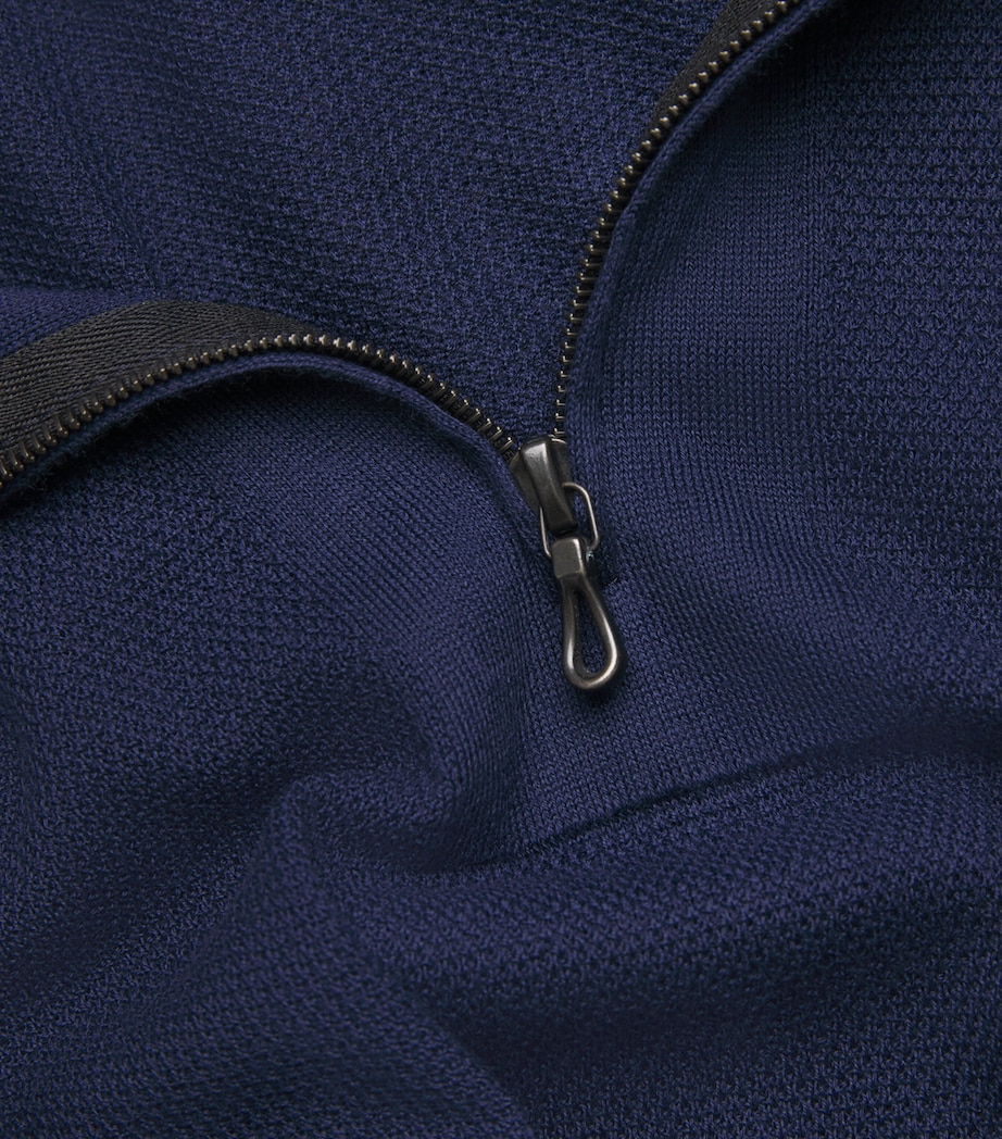 Sea Island Cotton Piqué Roth Polo Shirt FRENCH NAVY Image 5