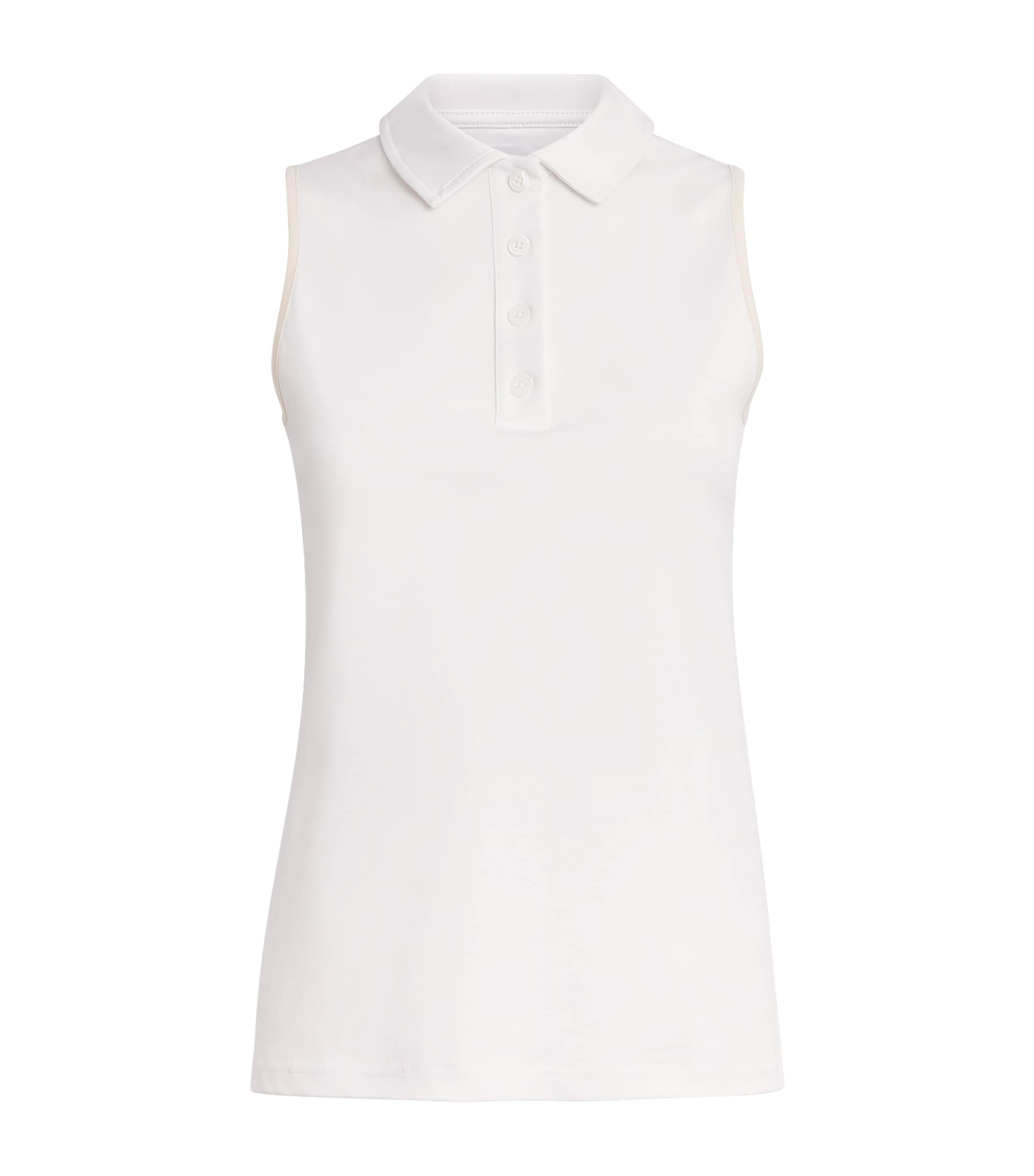 Eleventy Womens Cotton Sleeveless Polo Shirt Bianco E Avorio Image 1