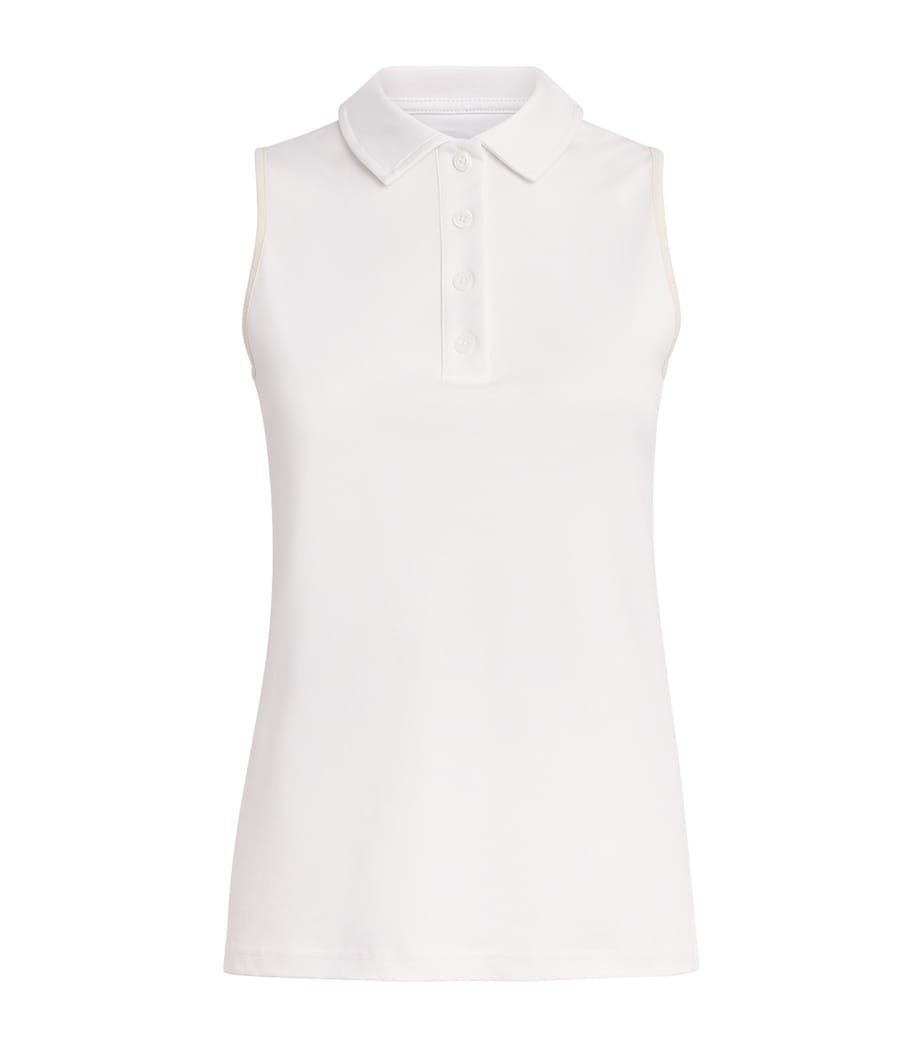 Eleventy Womens Cotton Sleeveless Polo Shirt Bianco E Avorio Image 1