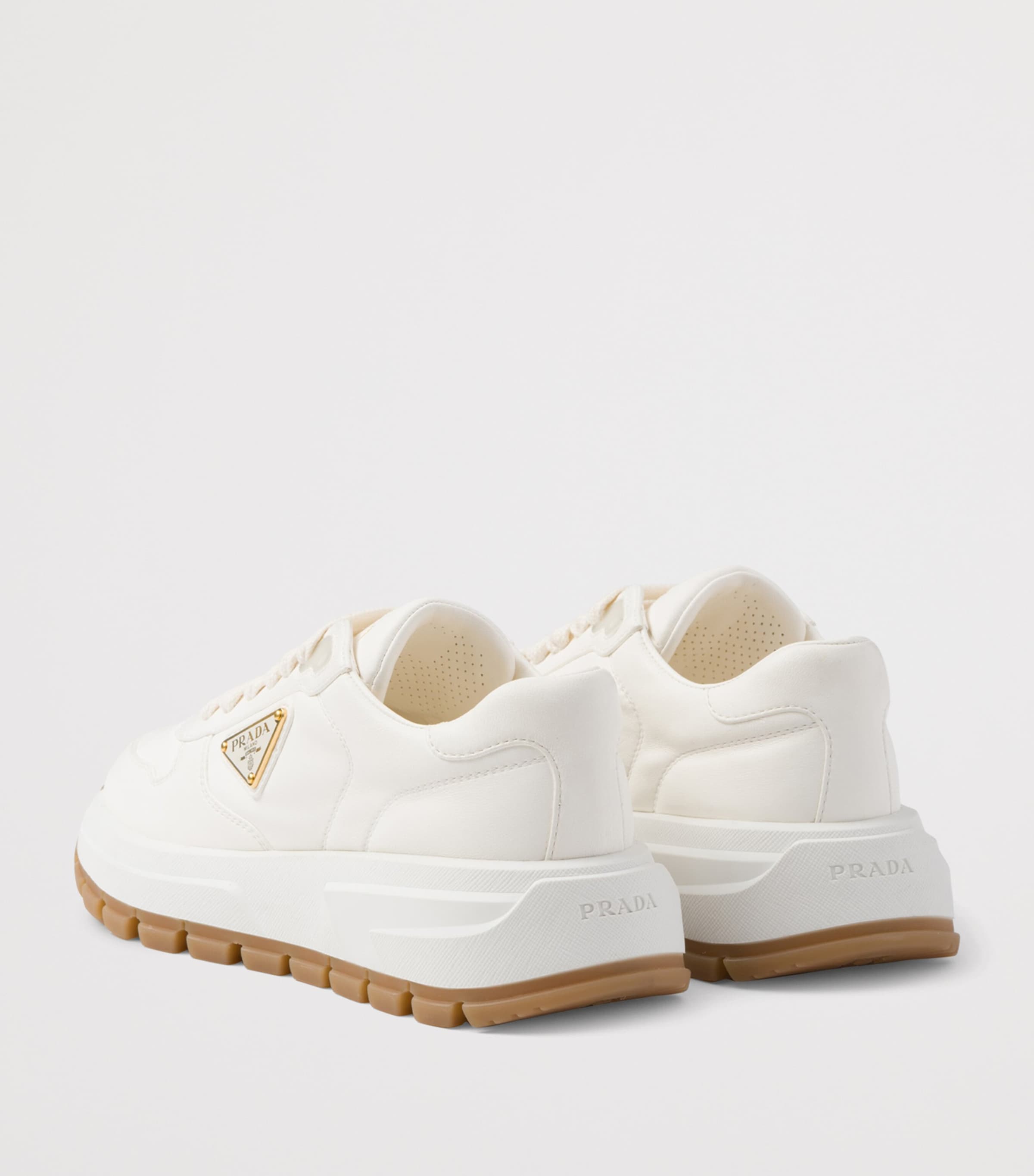 Prada Leather Triangle Sneakers Image 4