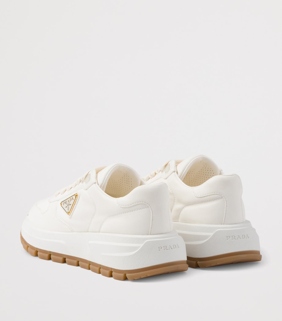 Prada Leather Triangle Sneakers Image 4