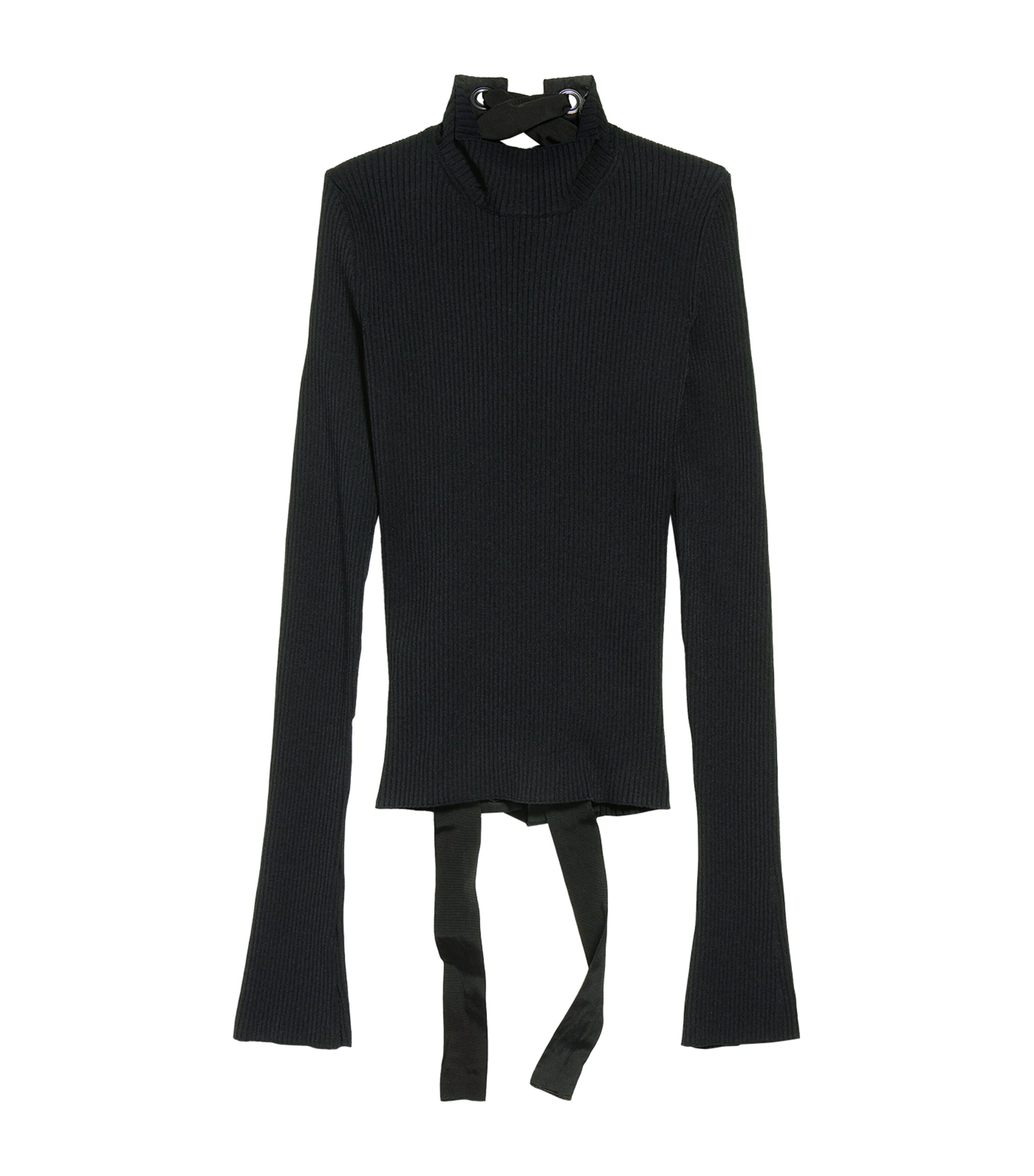 Shop Balenciaga Lace-back Fitted Rollneck In Black
