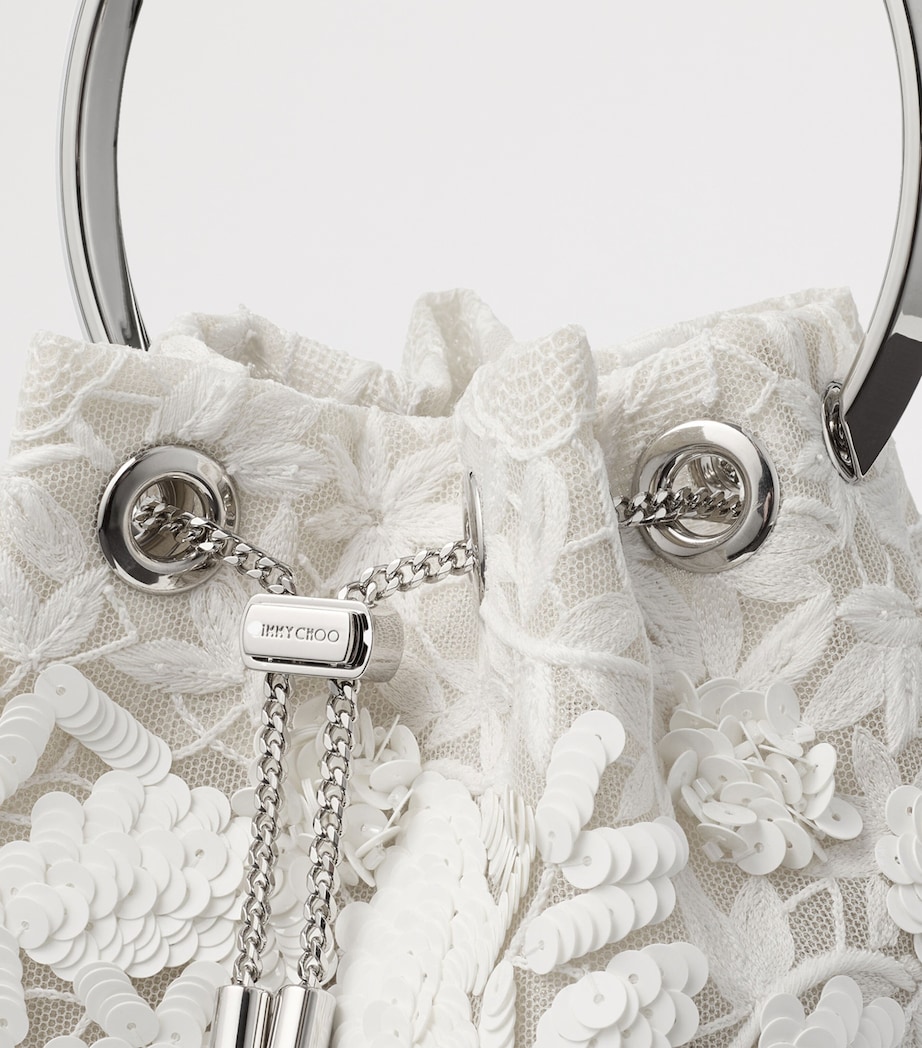 Jimmy Choo Embellished Lace Bon Bon Top-Handle Bag Ivory/silver Image 6