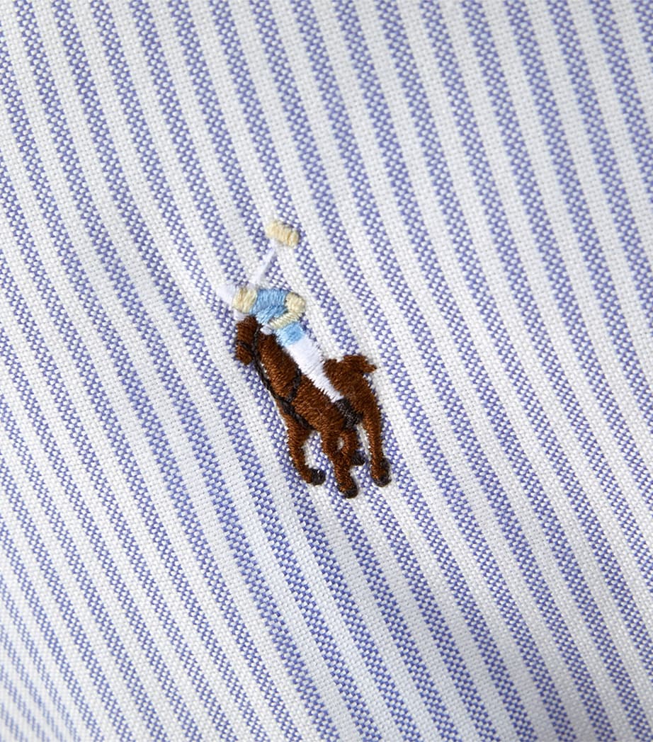 Cotton Stripe Polo Pony Robe BLUE Image 5