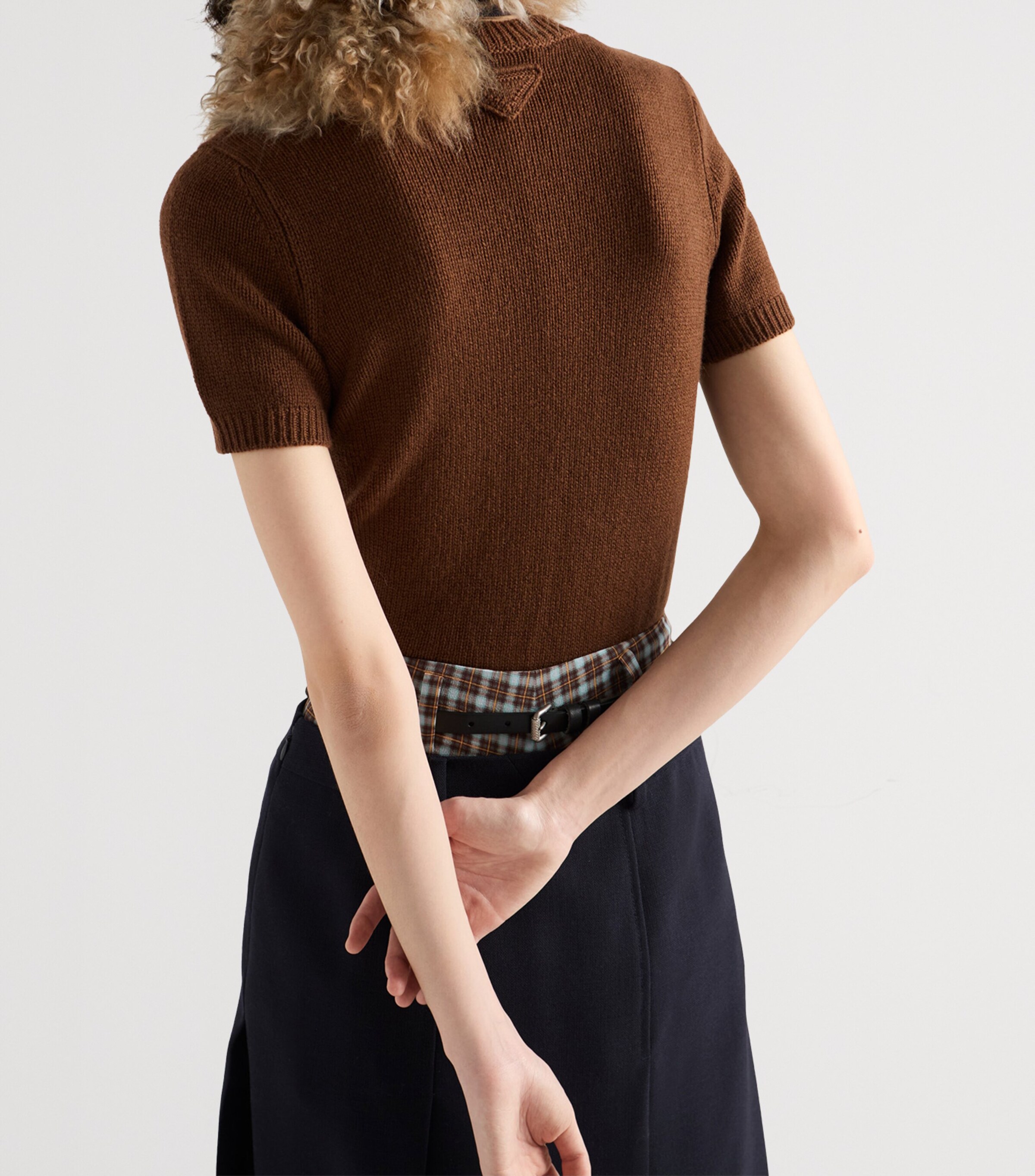 Cashmere Short-Sleeve Sweater F0005 Image 6