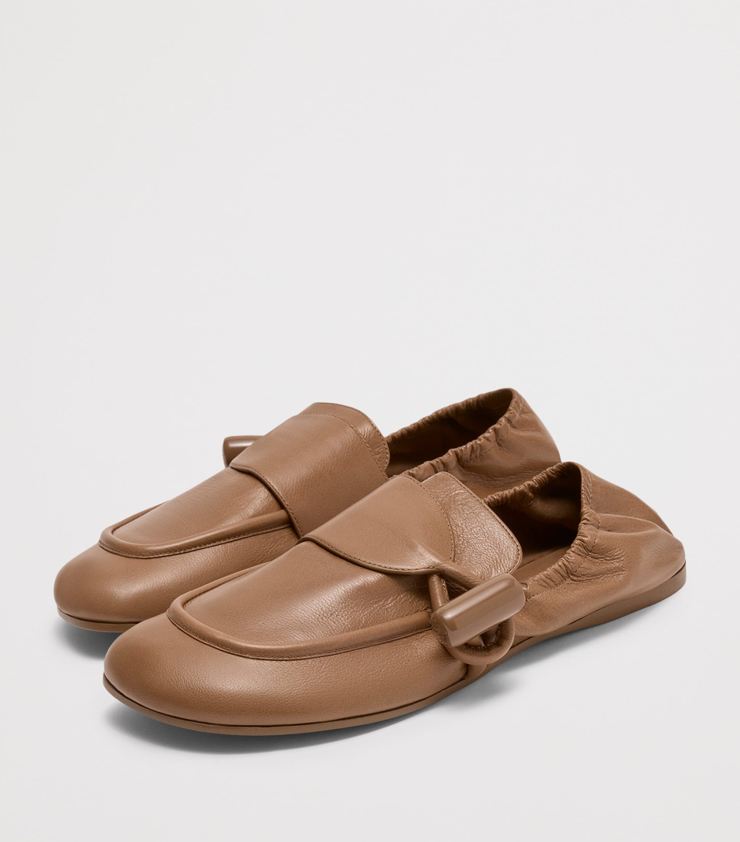 Leather Toggle Loafers OAK Image 2