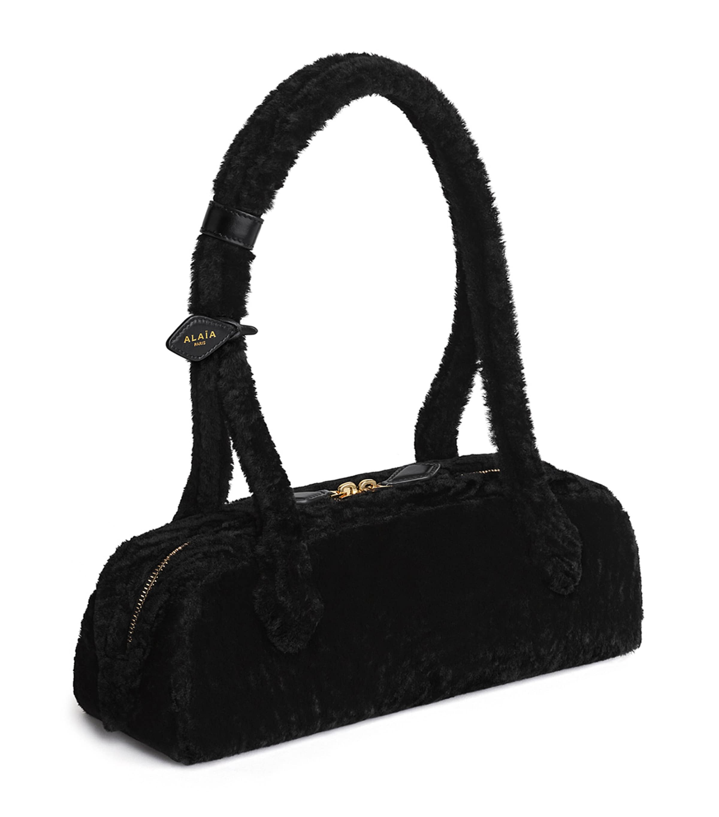 Alaïa Medium Shearling Le Teckel Shoulder Bag Noir Image 3