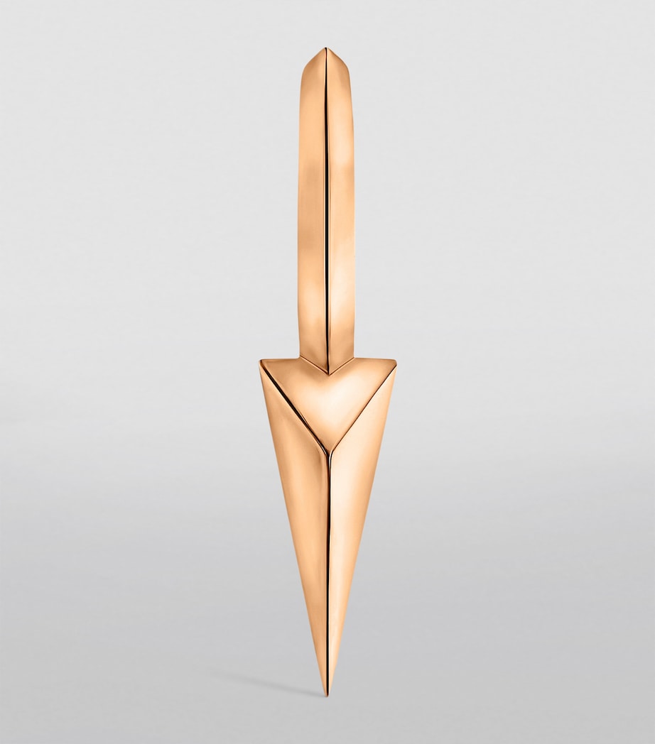 Rose Gold Faceted Single Long Spike Hoop Earring (8mm) ROSE GOLD Image 4