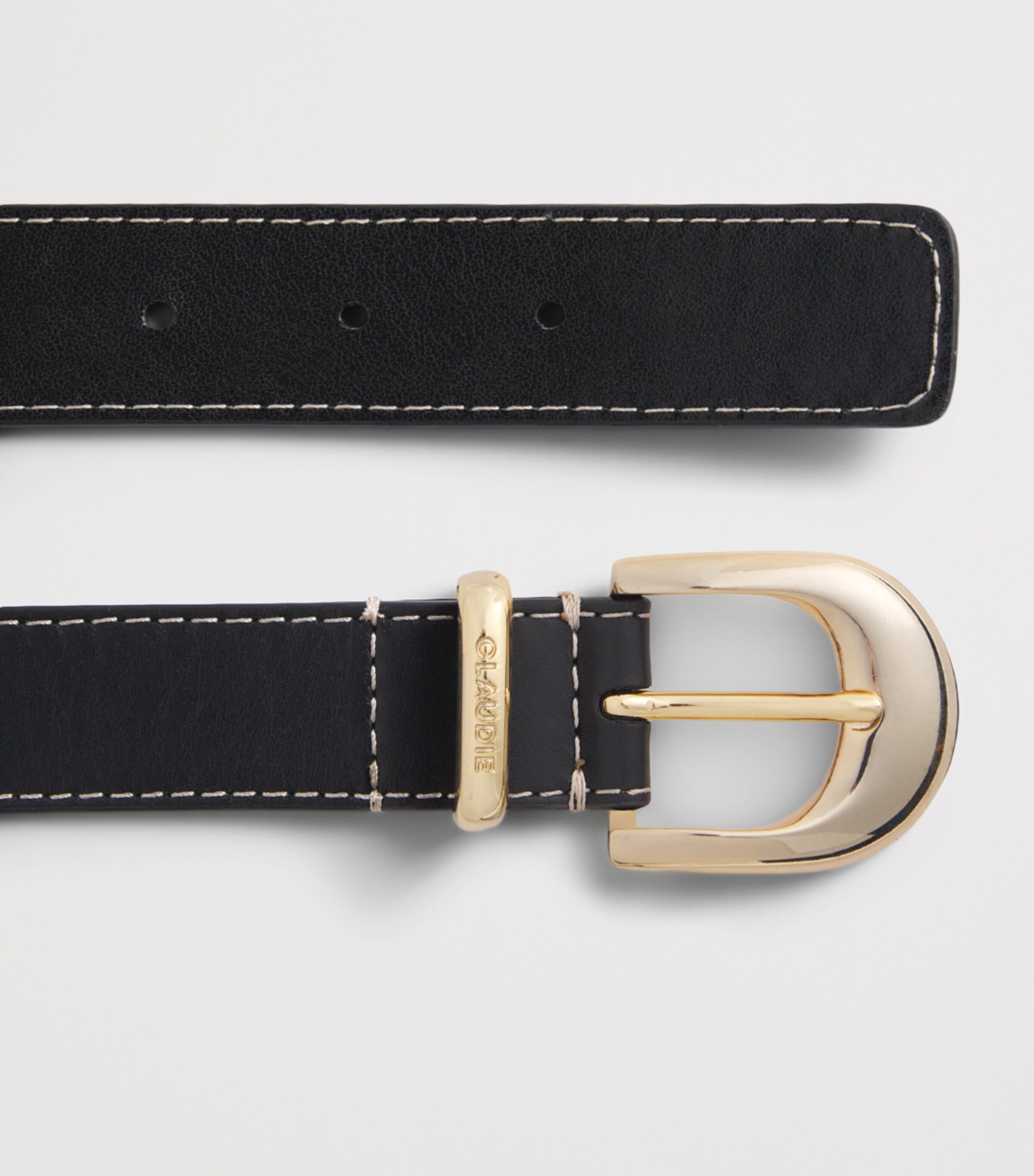 Claudie Pierlot Leather Charm-Detail Belt Black Image 3