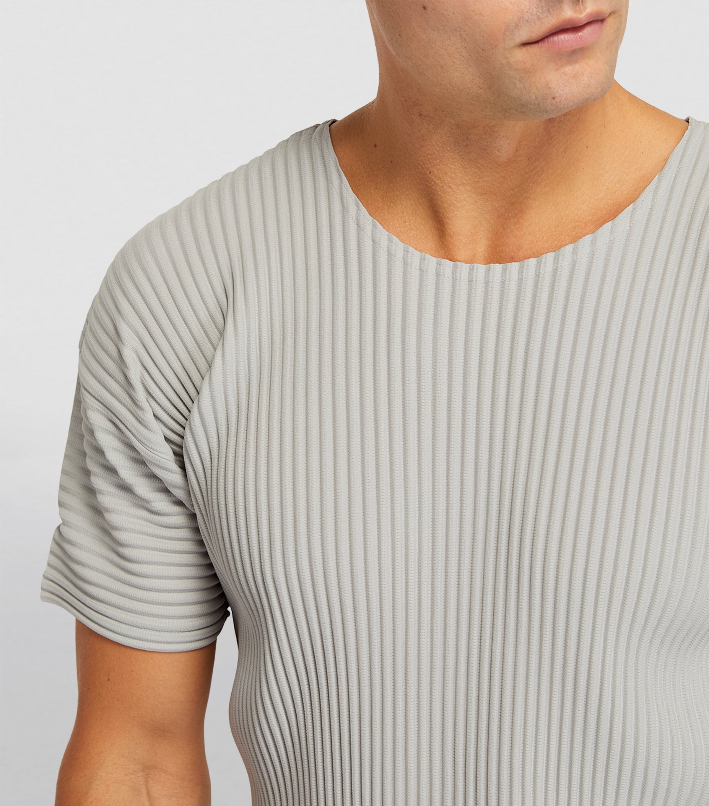 Homme Plissé Issey Miyake Grey Pleated T-Shirt | Harrods CA
