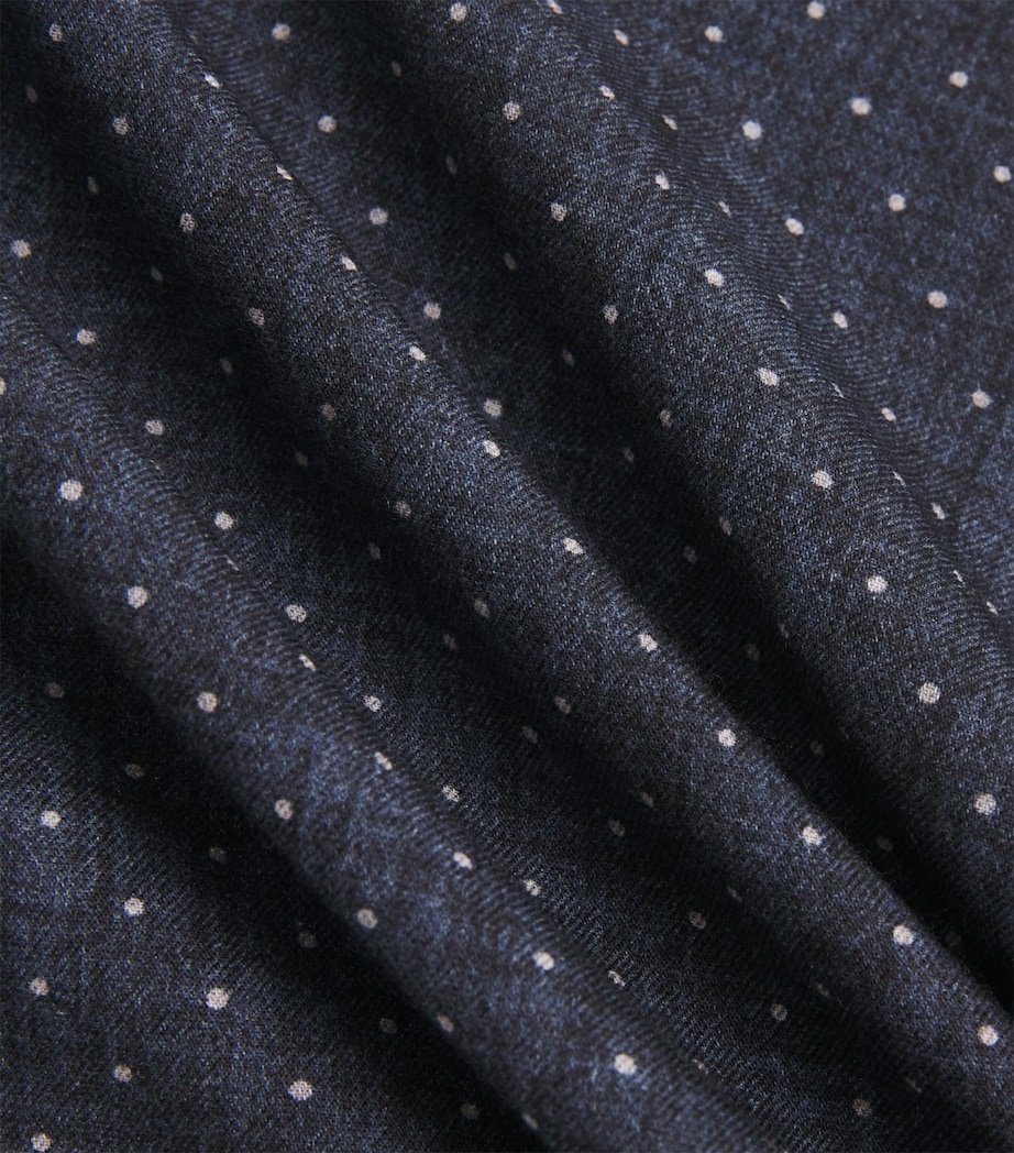 Eleventy Cotton-Wool Pocket Square Denim E Avorio Image 3