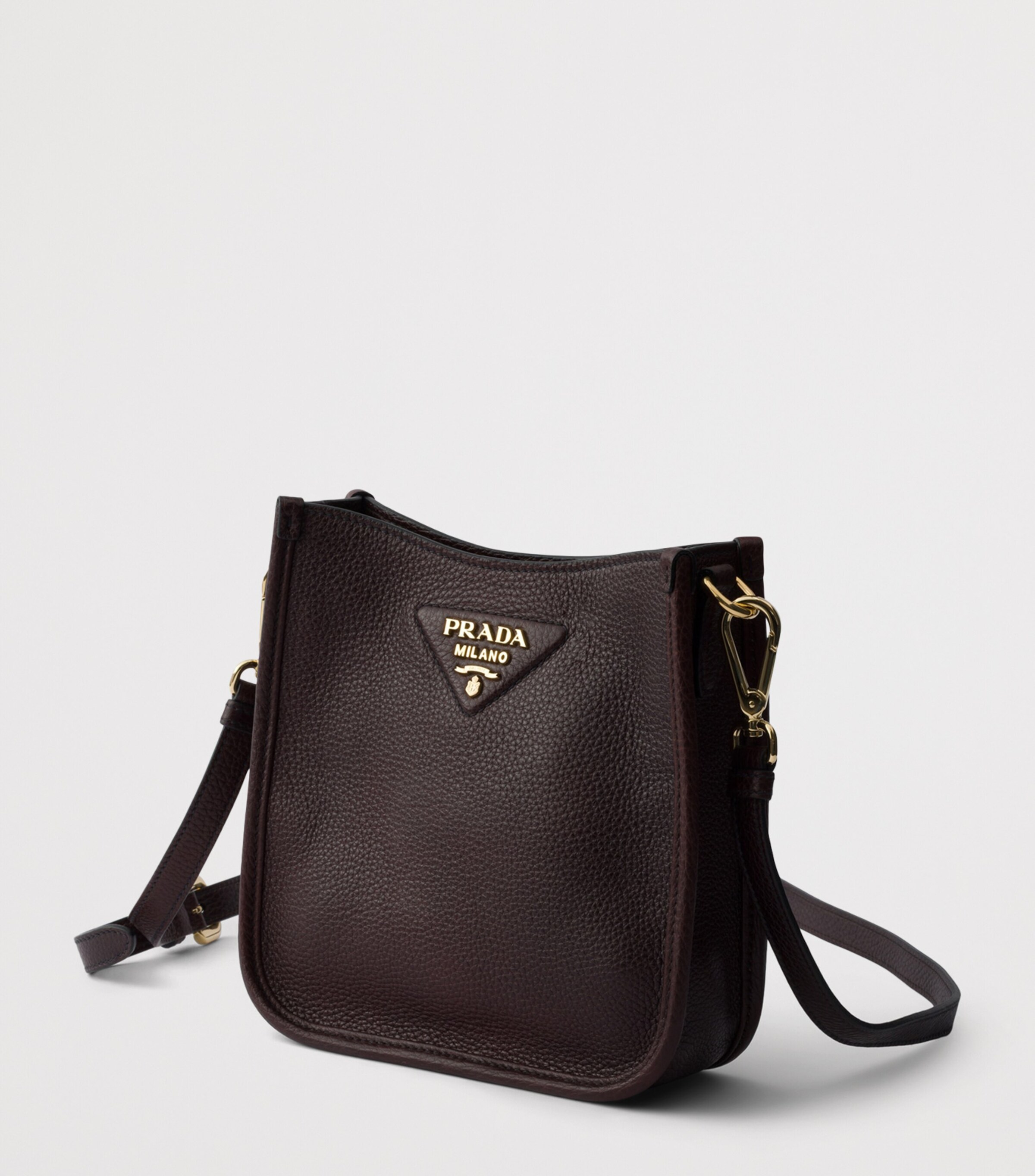 Prada Mini Leather Shoulder Bag Brown Image 2