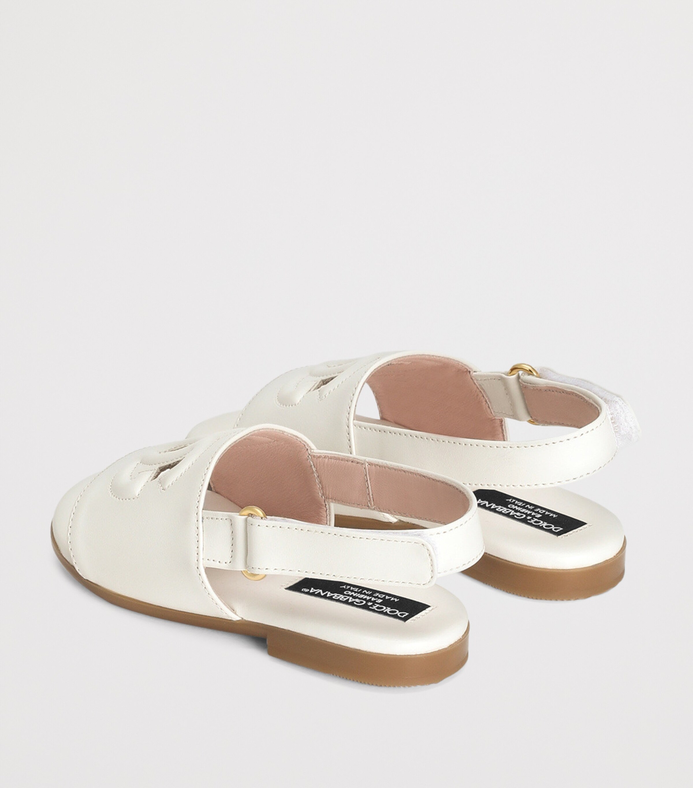 Leather Cut-Out Logo Sandals 8S936-MILK Image 2
