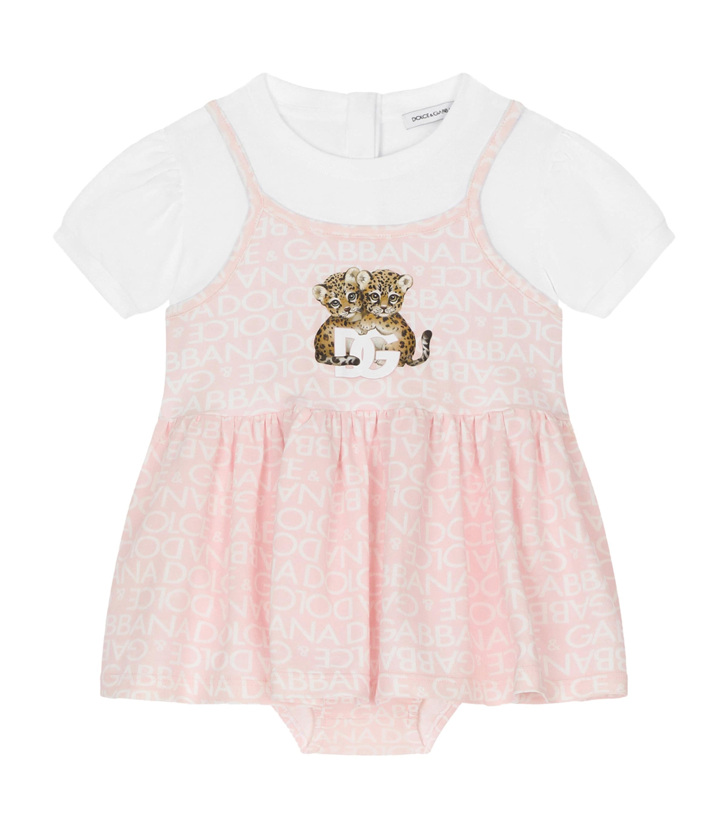 Dolce & Gabbana Logo Dress And Bloomers Set