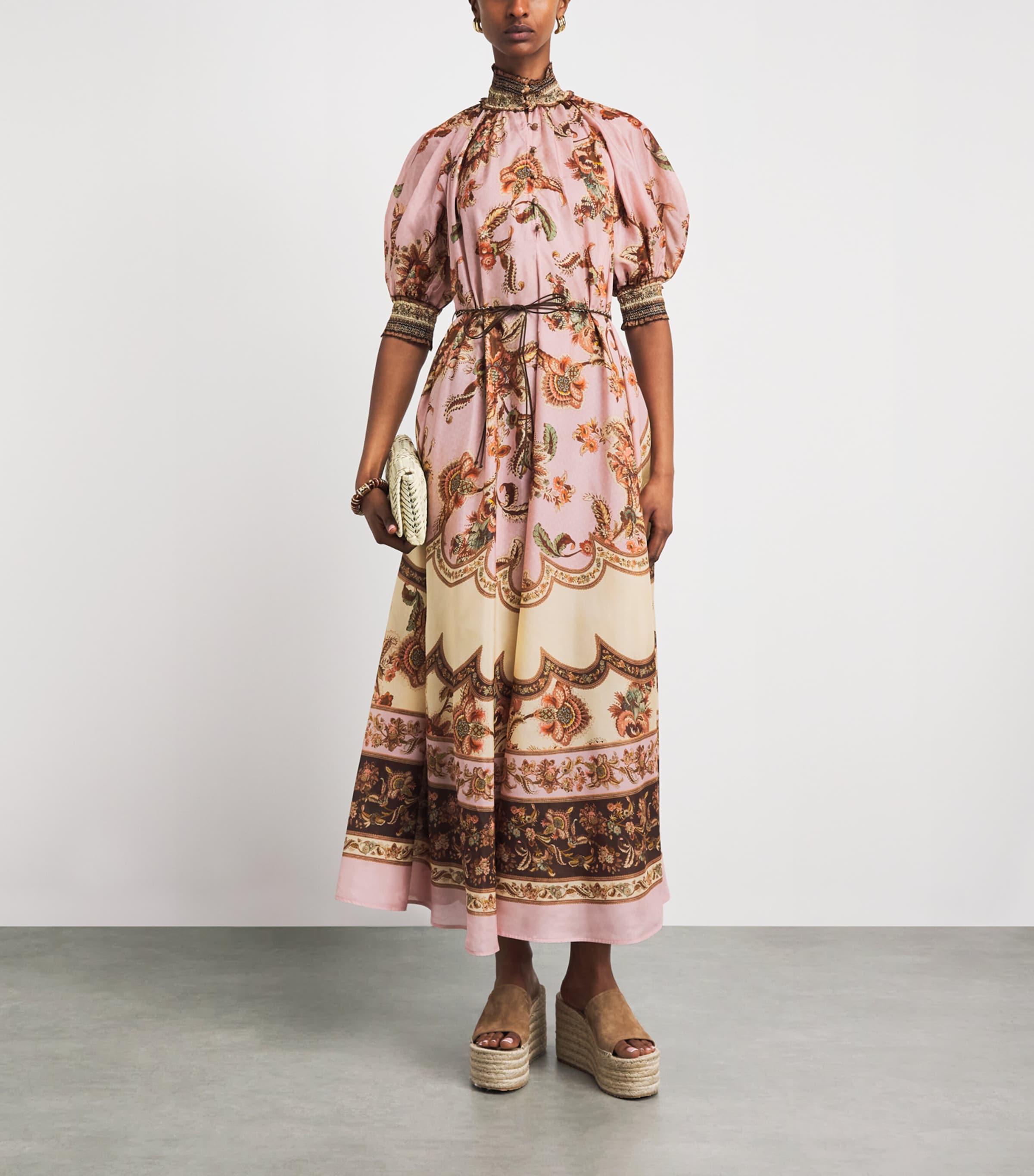Zimmermann Womens Silk Aster Billow Midi Dress Mauve Jacobean Image 2