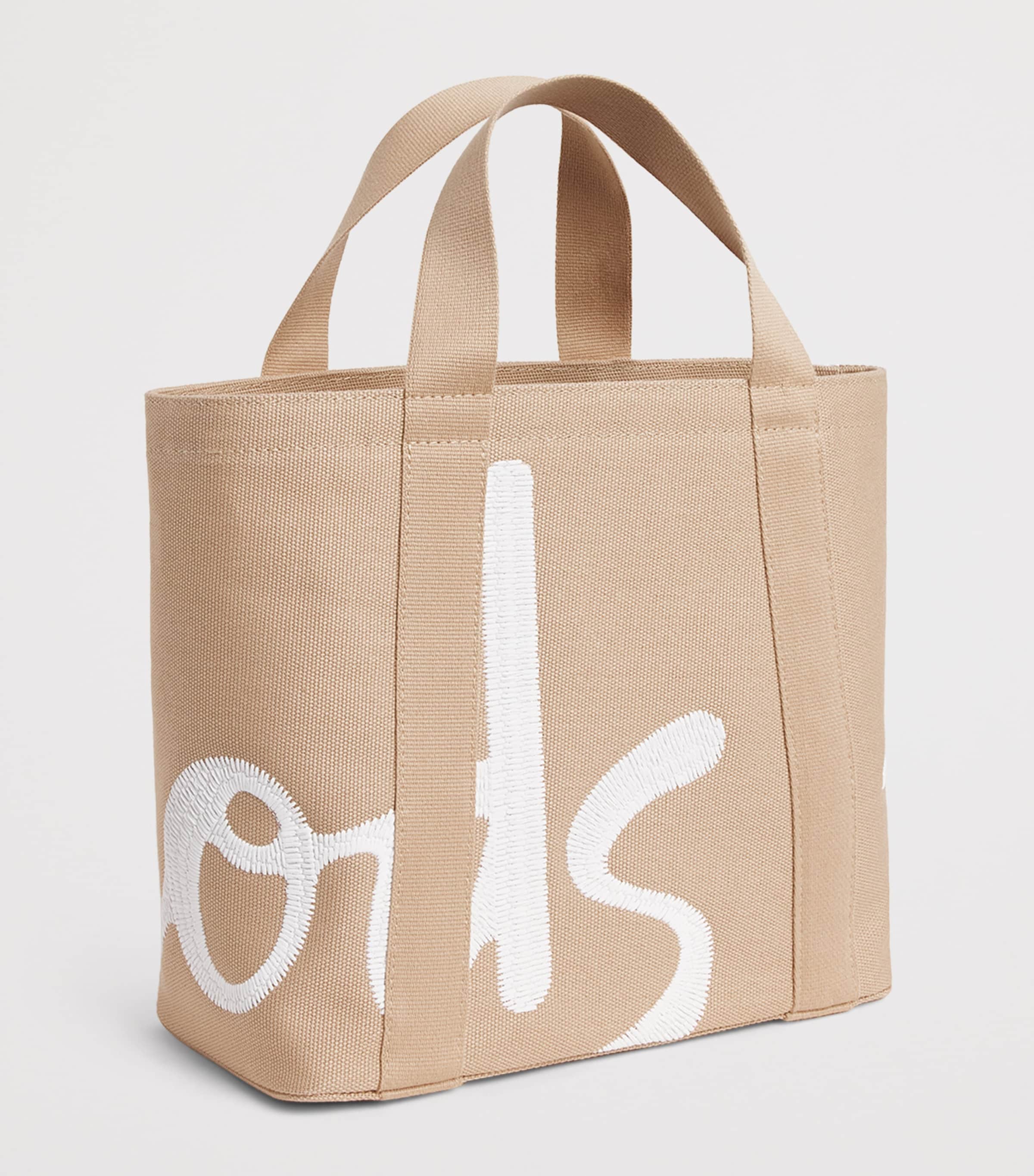 Harrods Small Logo Tote Bag Neutral Image 3