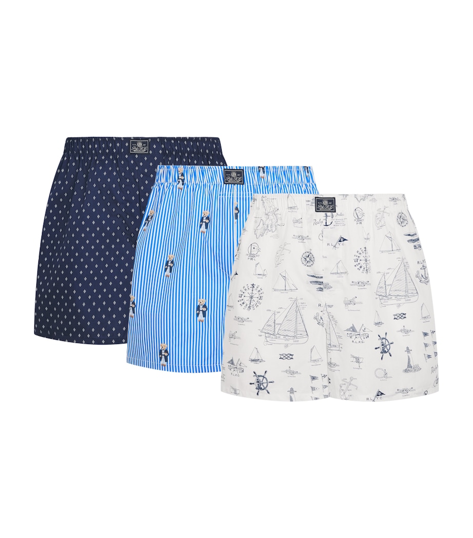 Polo Ralph Lauren Mens Cotton Classic Boxer Shorts (Pack of 3) Nvy Geo/seawd/blu St Image 1