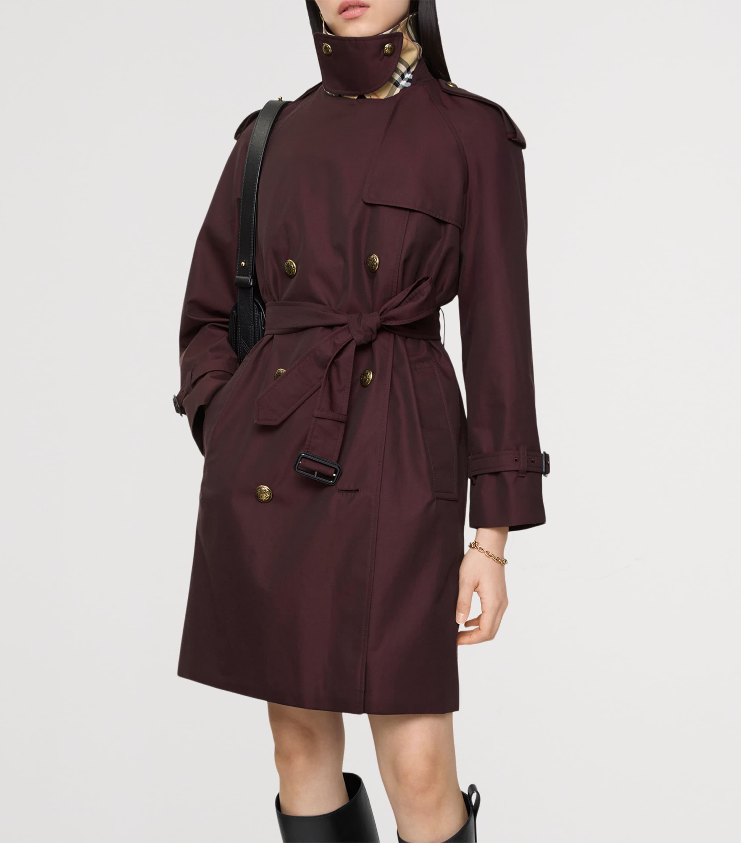 Mid-Length Castleford Trench Coat MAHOGANY RED Image 5