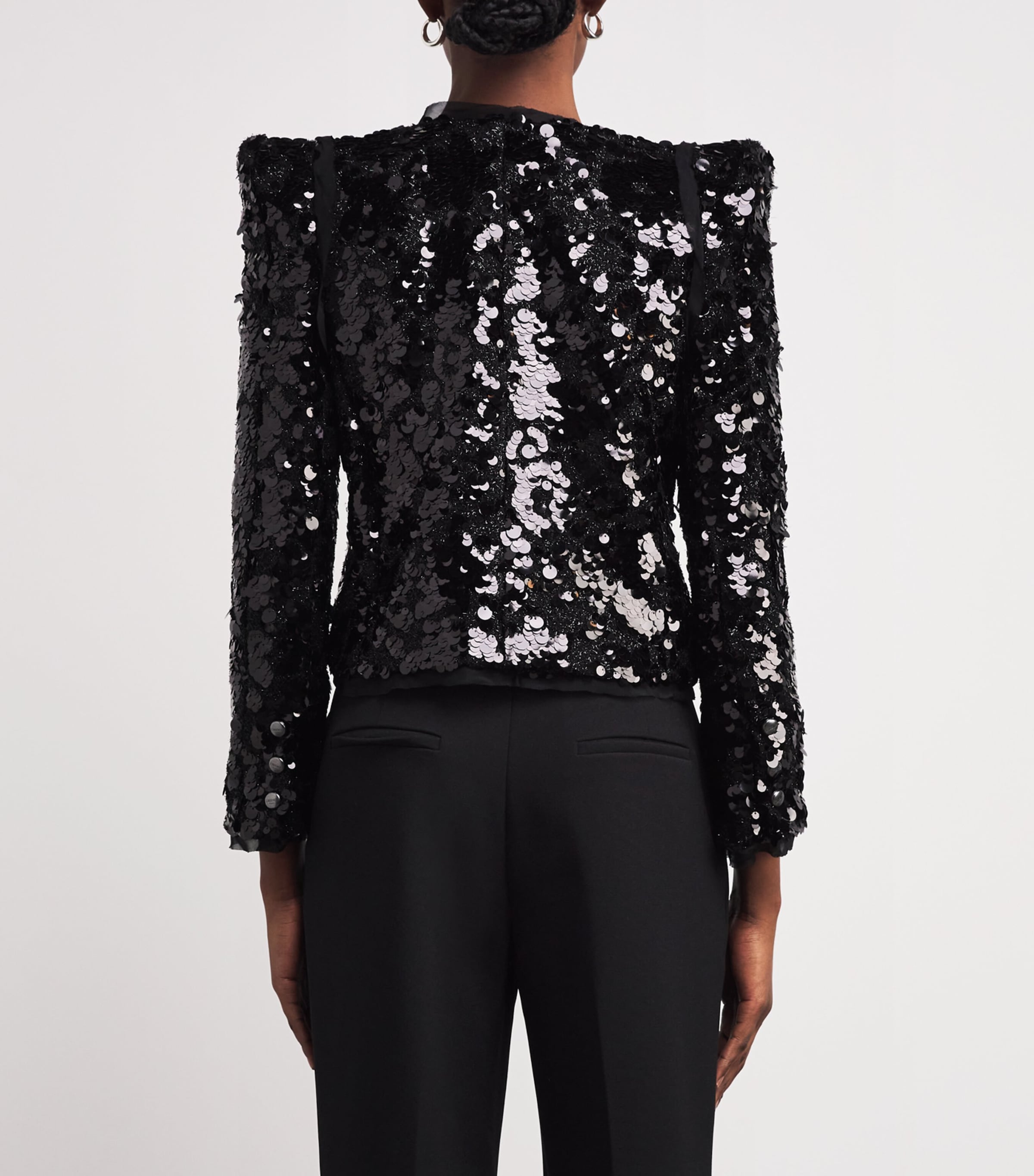 Sequinned Shai Jacket BLAC BLACK Image 4