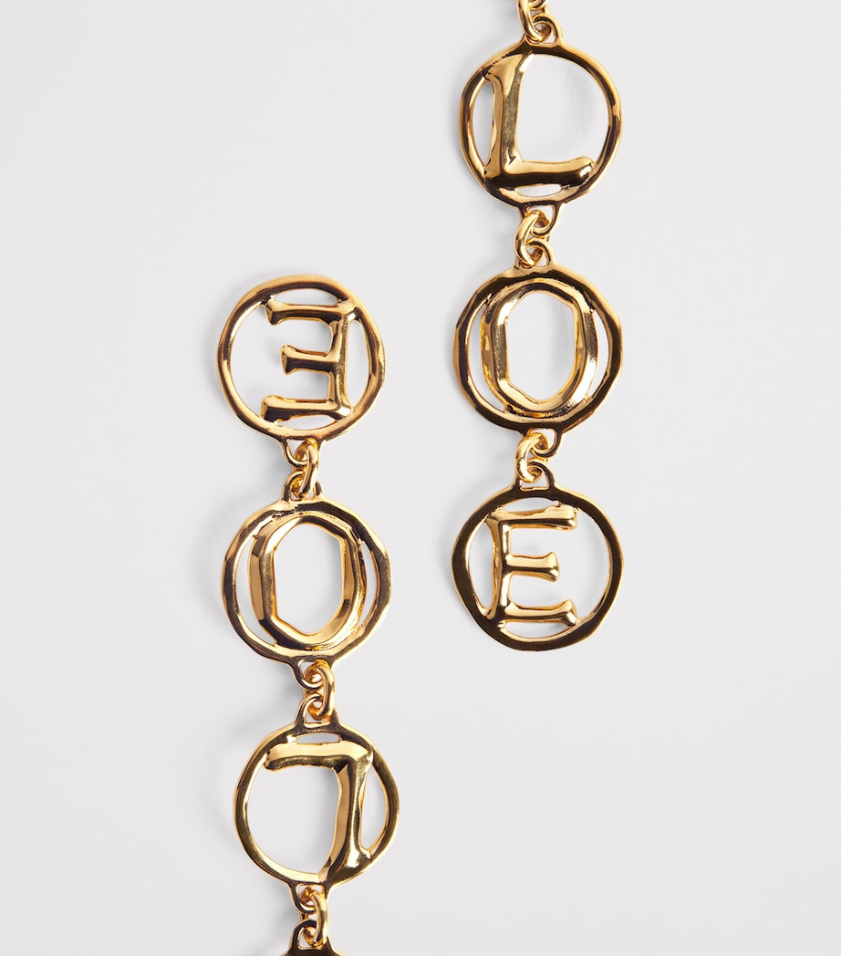 Script Earrings VINTAGE GOLD Image 4