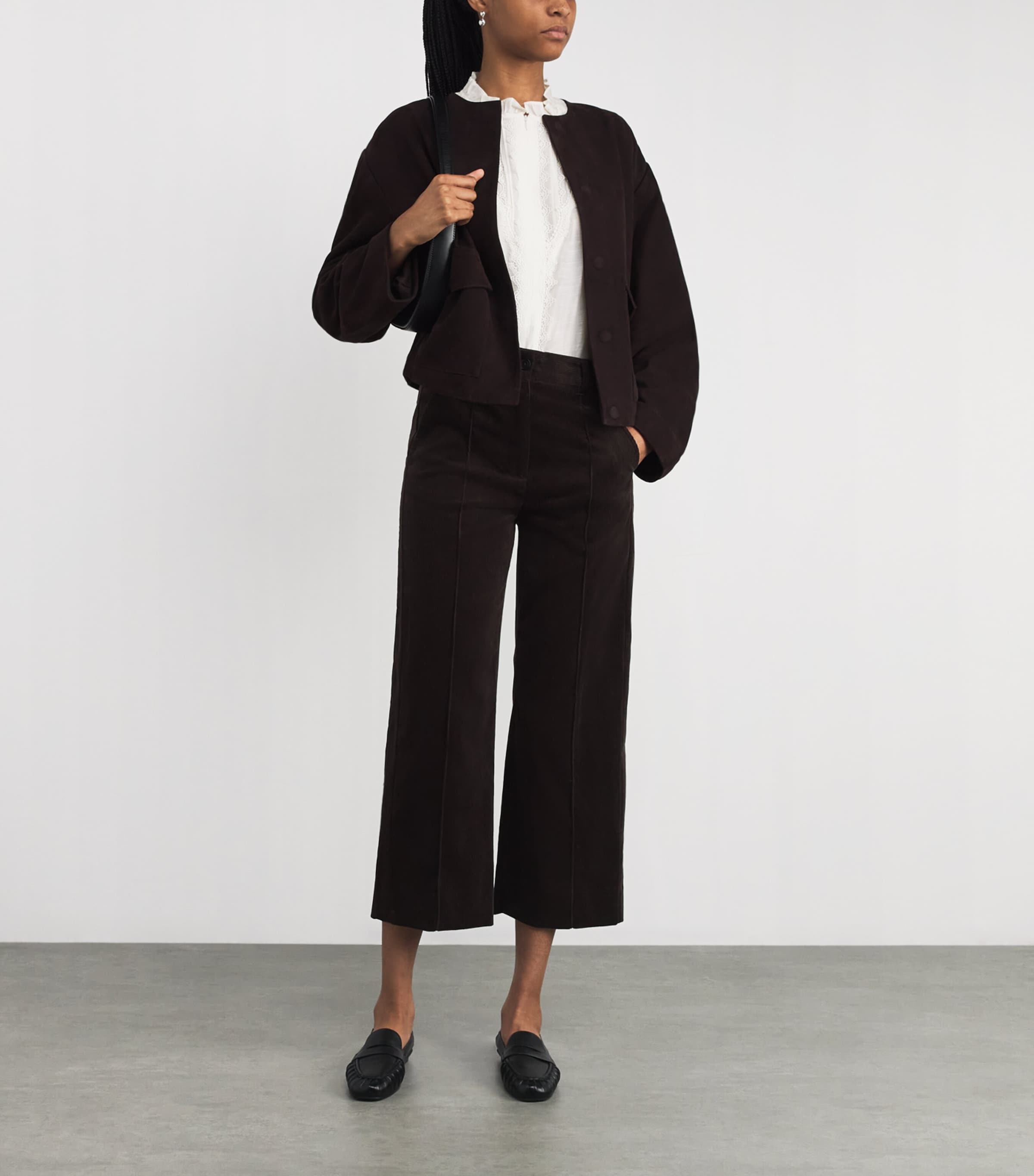 Cotton-Silk Lace-Trim Shirt LIGHT CREAM Image 2