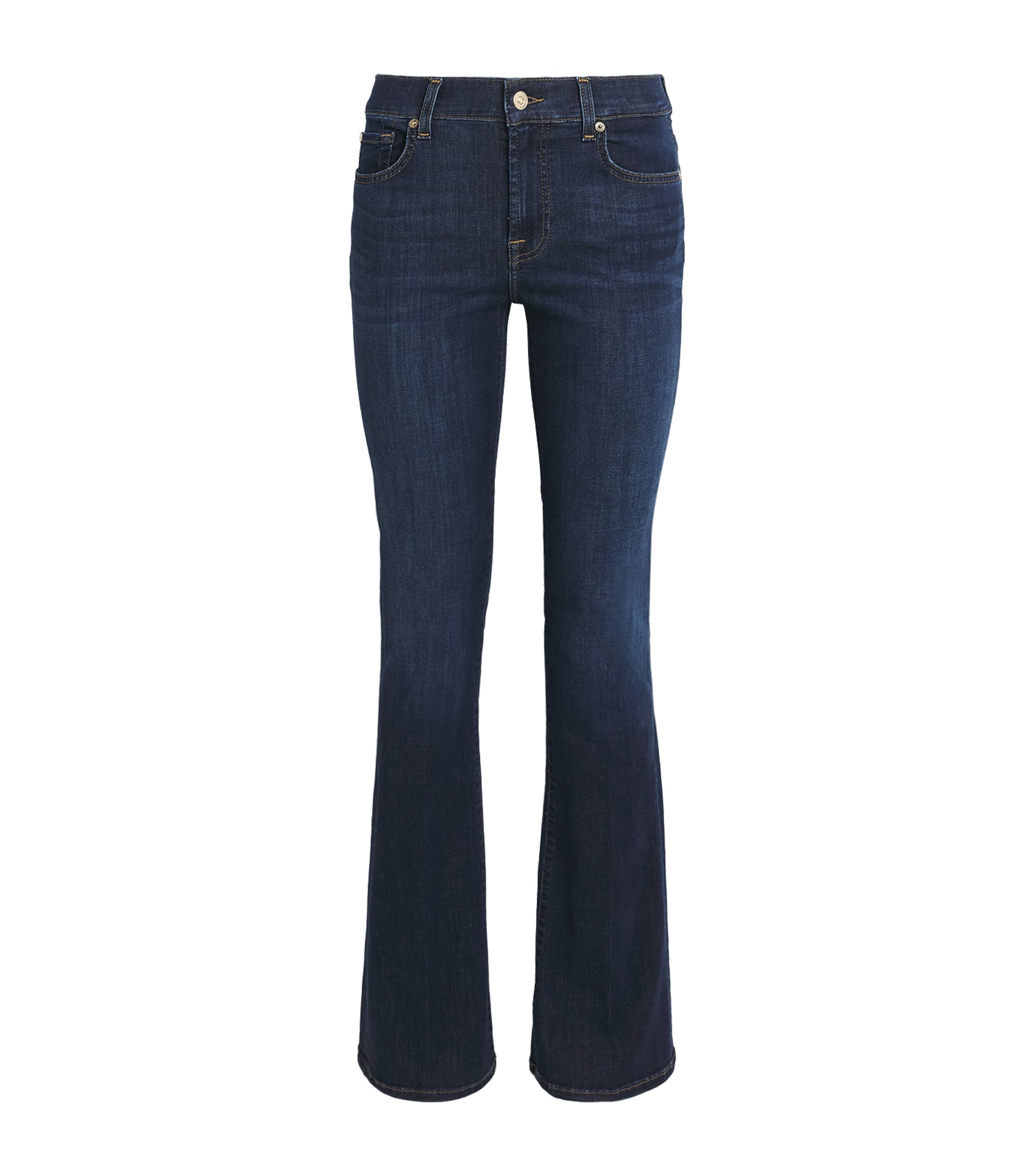 7 For All Mankind Womens B(Air) Mid-Rise Bootcut Jeans Rinsed Indigo Image 1
