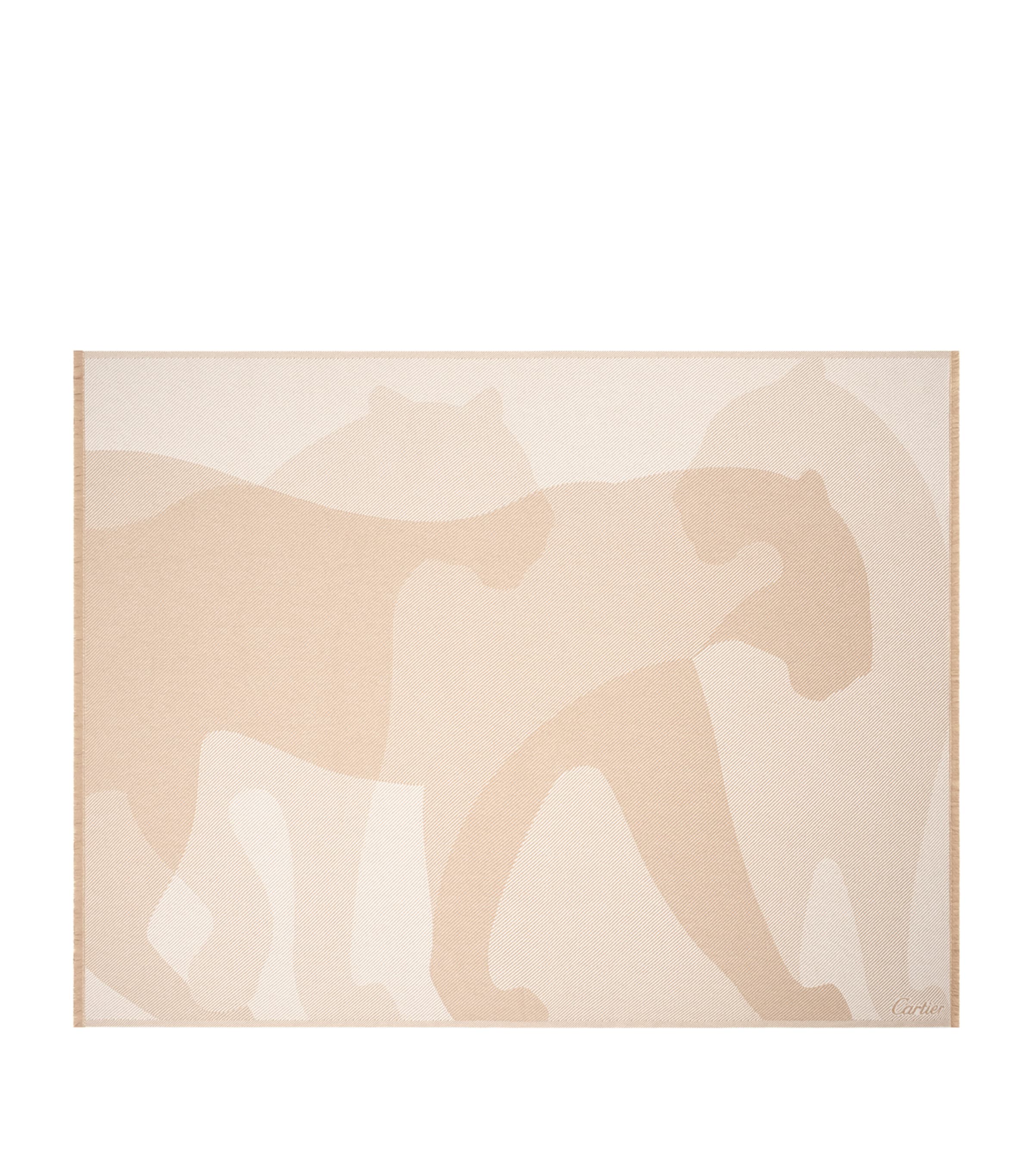 Cartier Wool-Cashmere Panthère de Cartier Blanket (190cm x 140cm) Beige Image 1