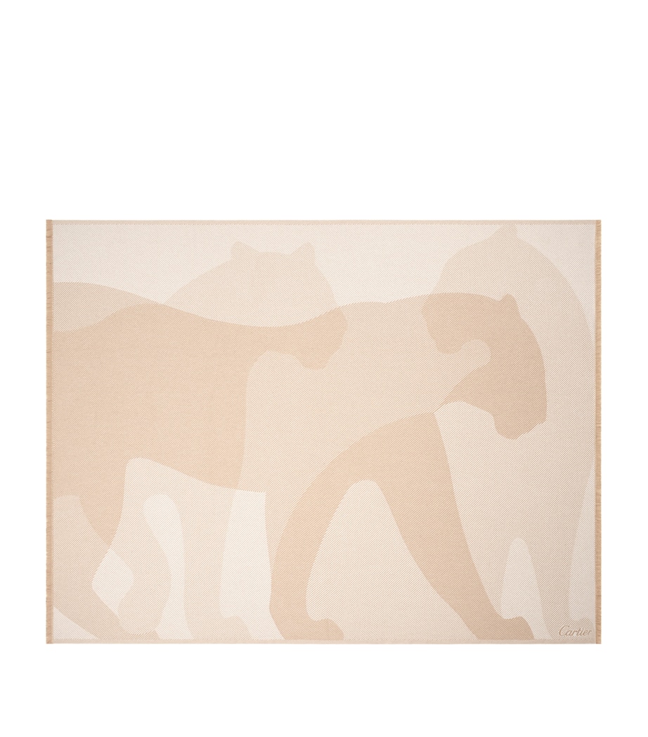 Cartier Wool-Cashmere Panthère de Cartier Blanket (190cm x 140cm) Beige Image 1