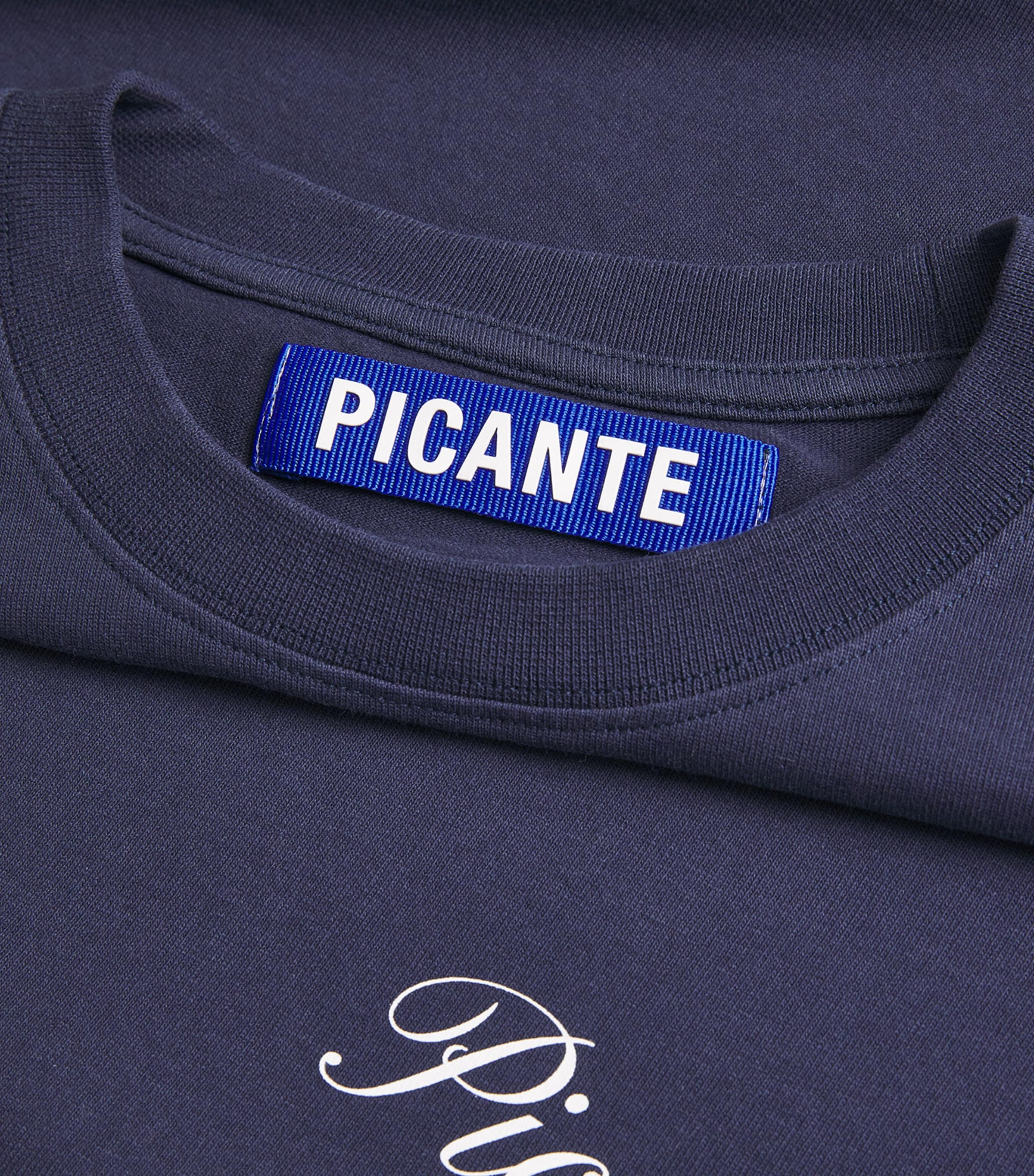 PICANTE Mens Organic Cotton Tailor Logo T-Shirt Navy Image 5