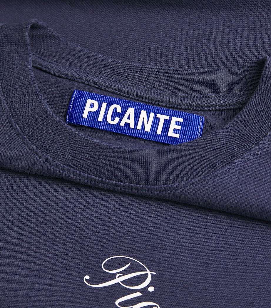 PICANTE Mens Organic Cotton Tailor Logo T-Shirt Navy Image 5