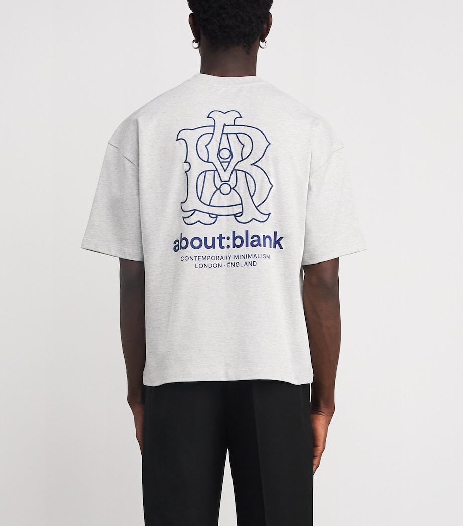 Cotton Back Emblem T-Shirt GREY MARL/NAVY Image 4