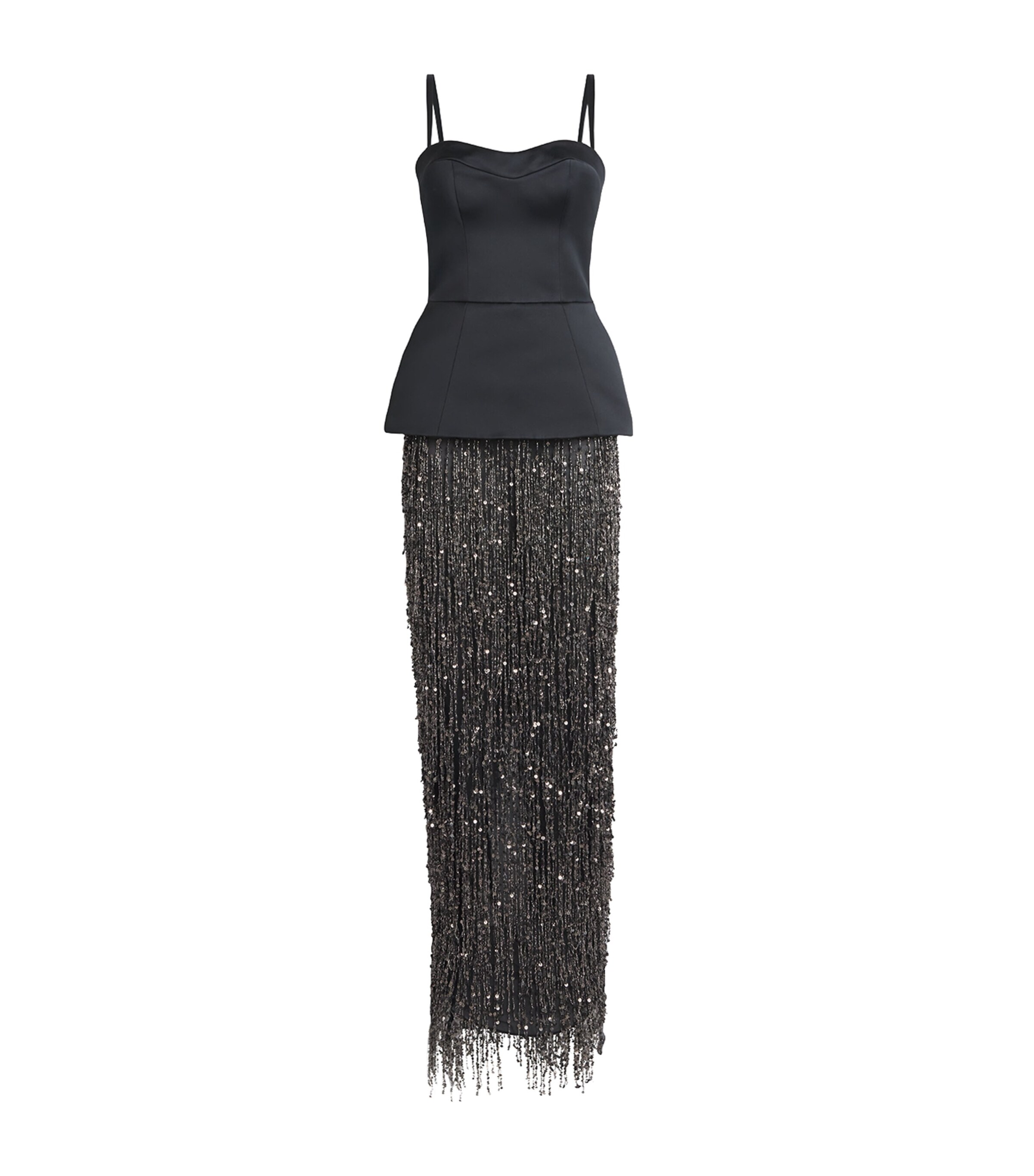 Safiyaa Womens Bustier Saori Gown Black With Gunmetal Image 1