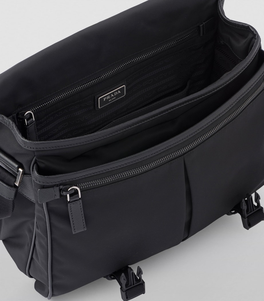 Re-Nylon and Leather Messenger Bag F0002 Image 8