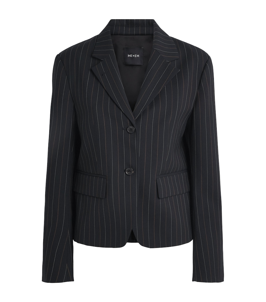ME+EM Womens Pinstripe Blazer Black Image 1