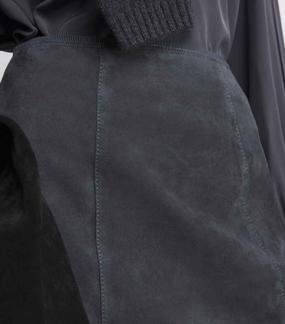 Suede Nicole Mini Skirt SMOKE Image 6